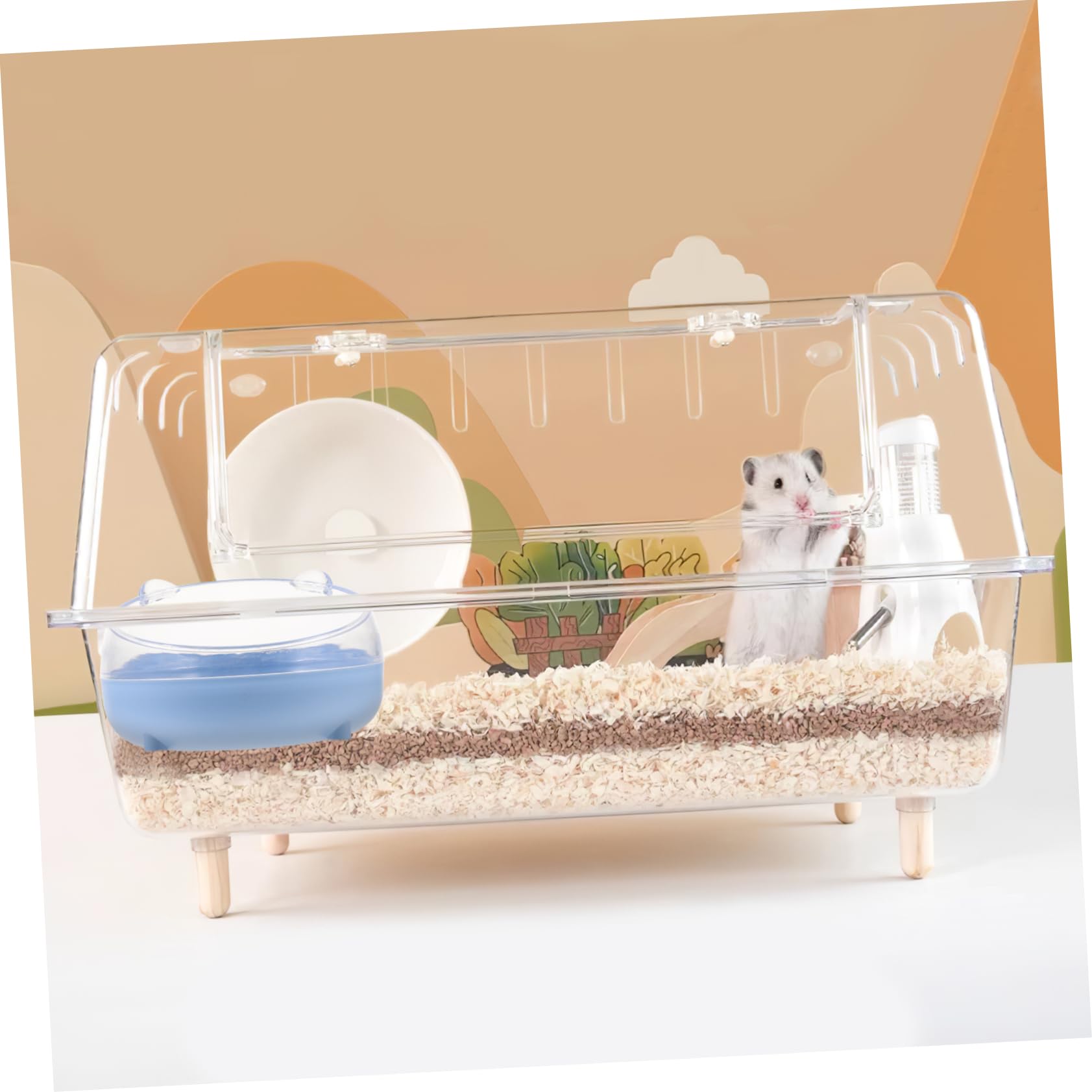 Balacoo Hamster Sand Bath Toy Container - Plastic Pet Sand Bath Tub for Hamsters, Chinchillas | Small Animal Cage Accessories for Play & Grooming | Durable & Easy-Clean Sand Bathroom Habitat