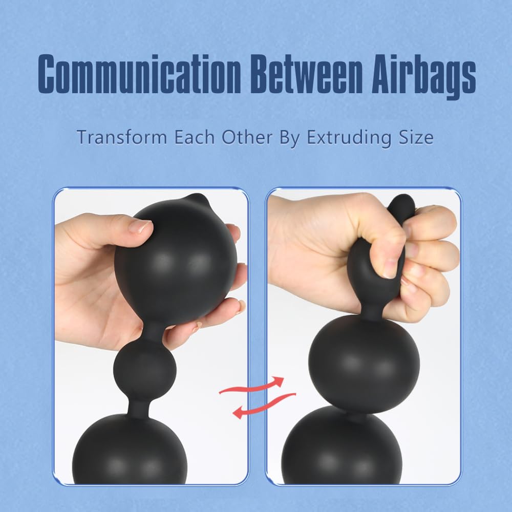 Inflatable Silicone Anal Beads with Air Pump - Detachable & Adjustable Size Adult Sex Toy for Couples & Solo Play - Perfect for Beginners & Advanced Users - Enhance Intimacy & Pleasure in the Bedroom