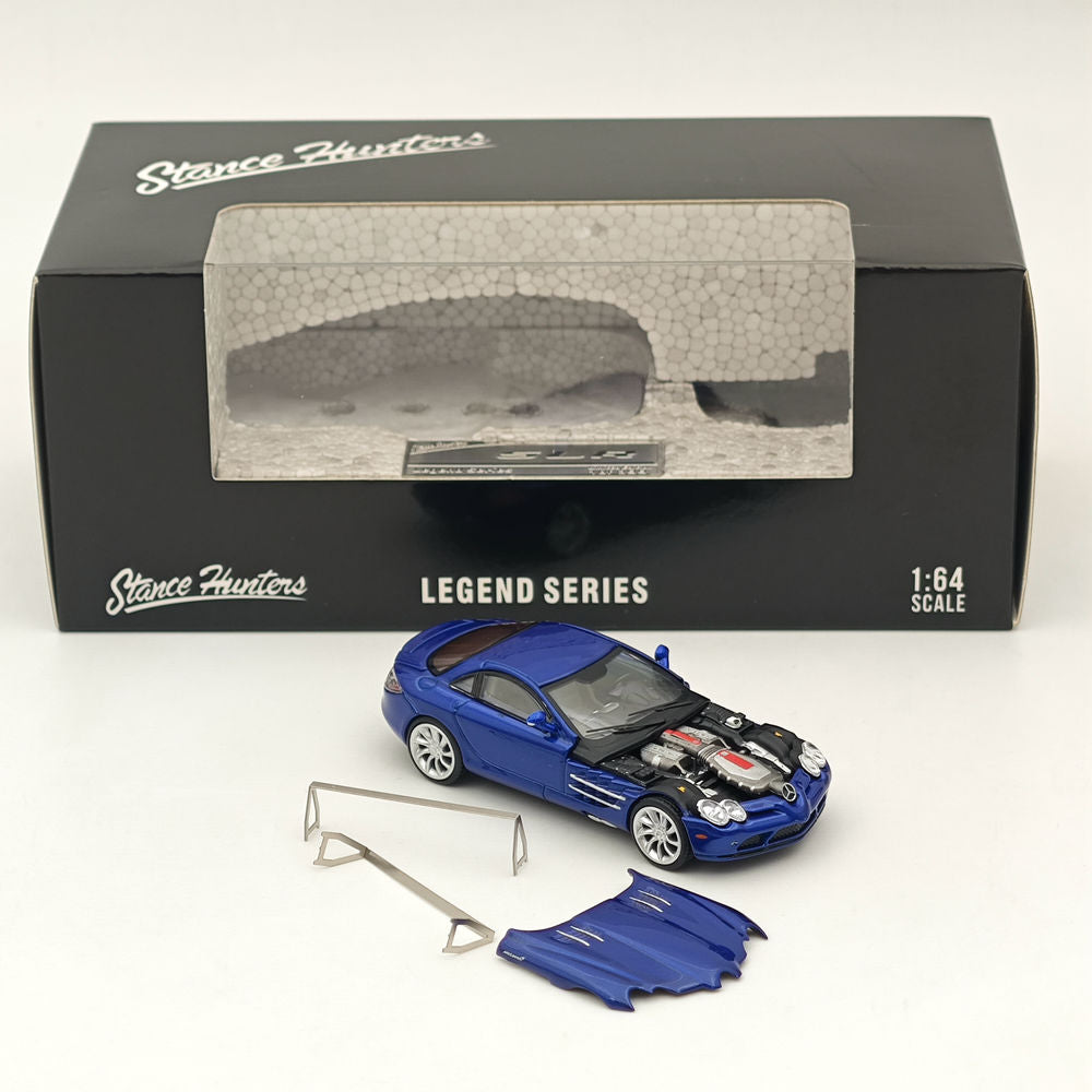 1/64 Stance Hunters Mercedes-Benz McLaren SLR Blue Diecast Model Car - Legend Series VHTF - Collectible Toy for Display, Gifts, and Car Enthusiasts