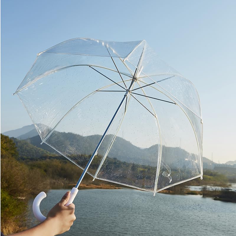 Clear Bubble Umbrella for Adults - Large Rainproof Canopy with Automatic Open - Transparent Windproof Umbrella for Rain - Perfect for Weddings, Graduation, Outdoor Events & Daily Commute