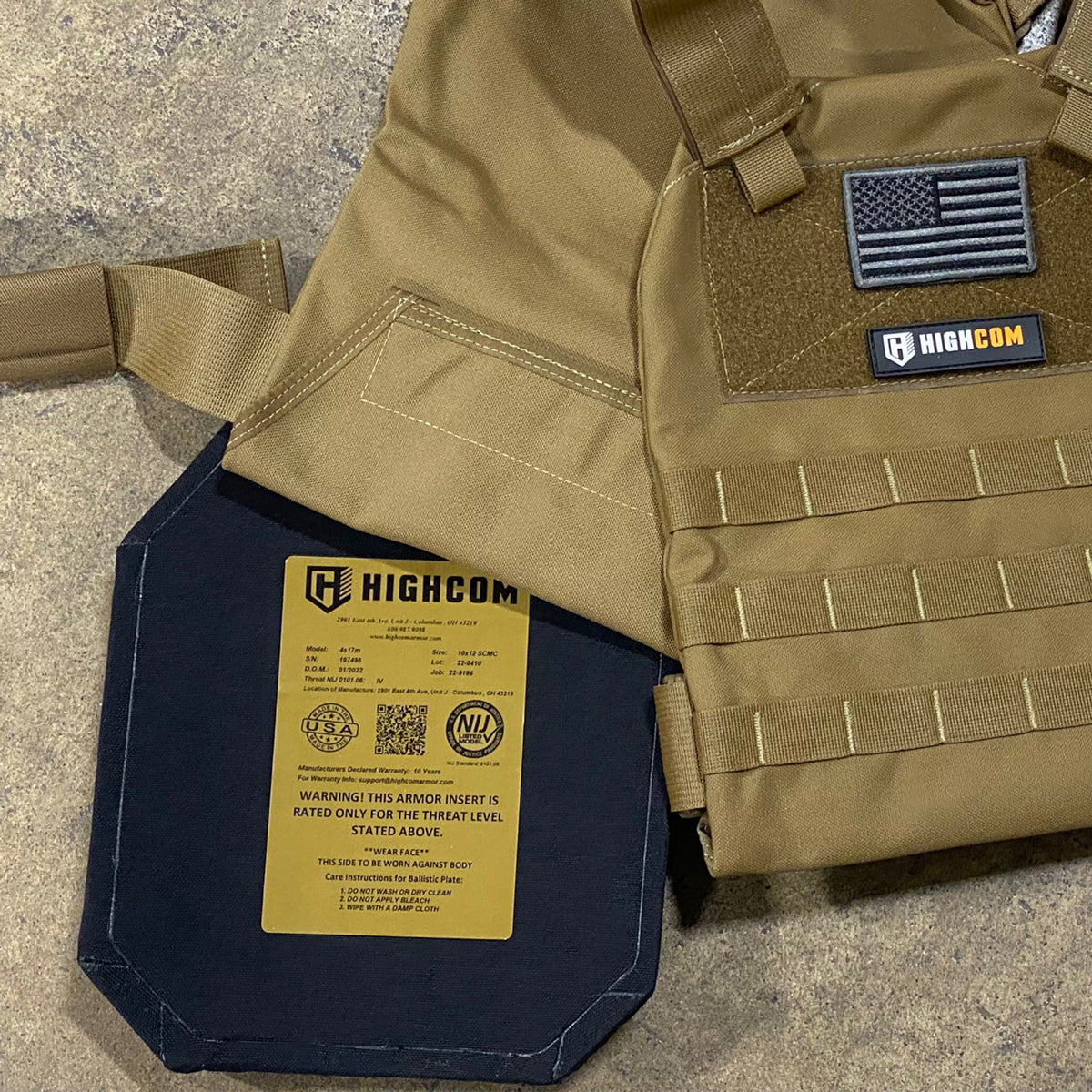 HighCom 4S17M Bulletproof Plates - Multi-Size & Shape Options - Bulk Orders (10+ Units) - Tactical, Military & Law Enforcement Use