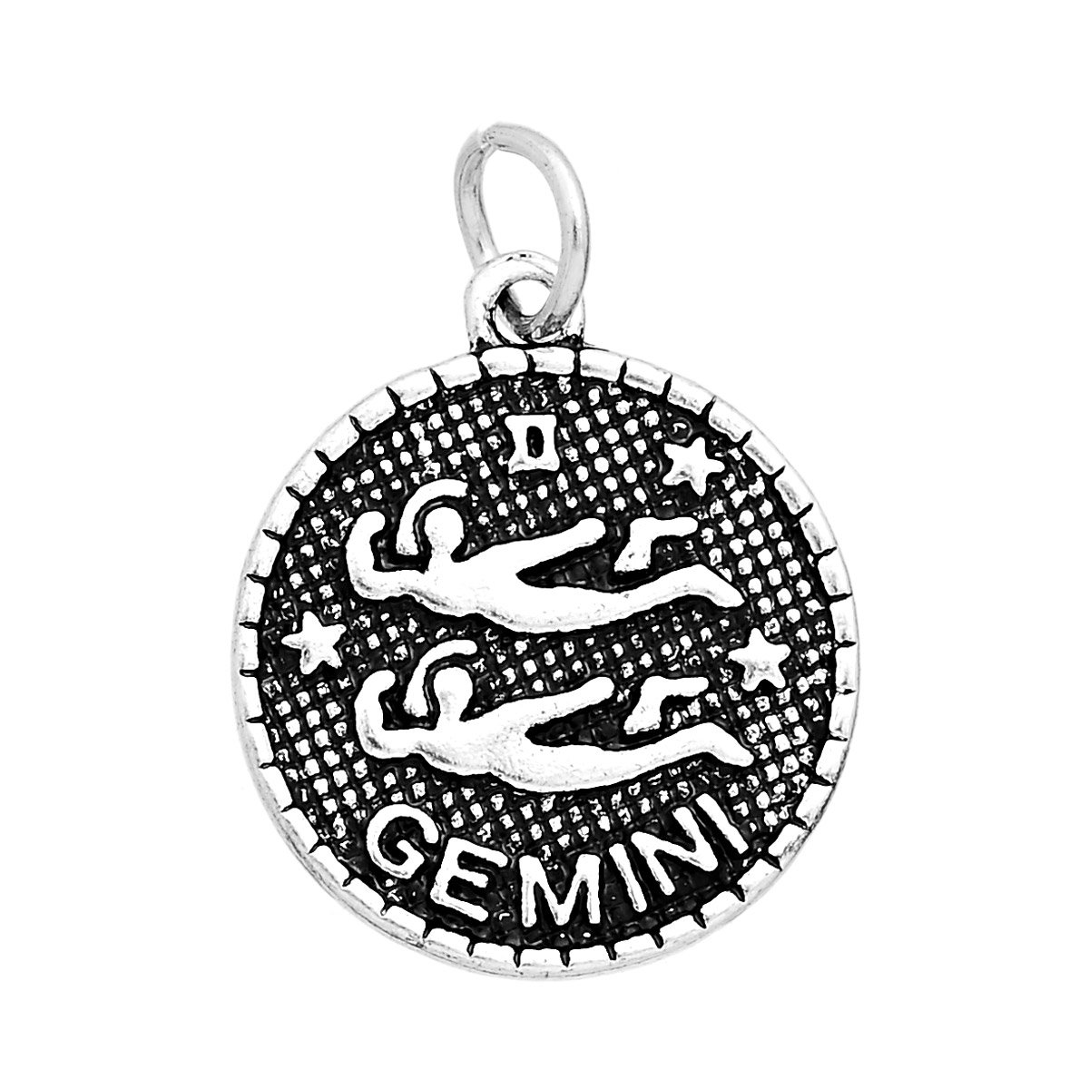 Gemini Zodiac Charm Pendant Necklace - Sparkling Round Pendant for Women, Perfect for Birthdays, Gifts & Everyday Jewelry