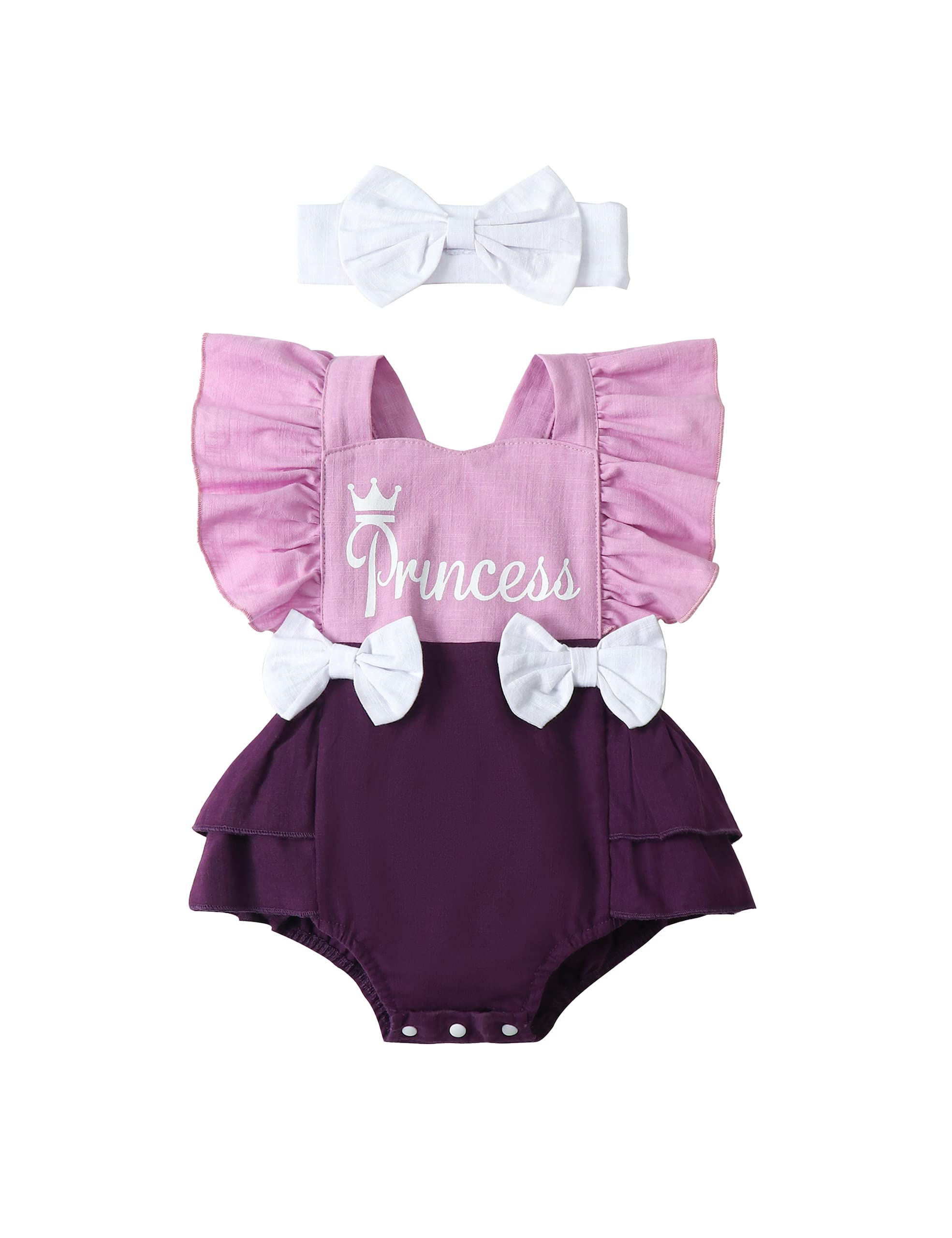 Newborn Baby Girl Clothes - Cute Ruffle Sleeve Romper Jumpsuit Onesie Bodysuit for Summer | Soft Cotton Infant Outfit for Photos, Parties & Daily Wear