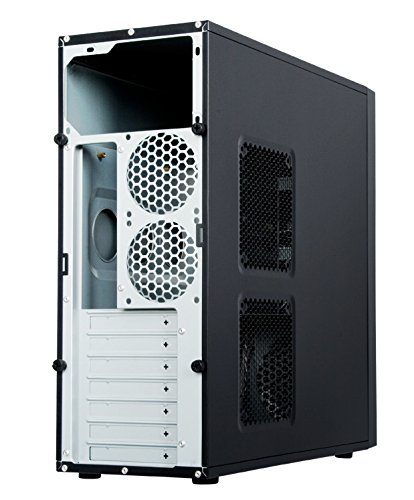 Chieftec HQ-01B Black Midi-Tower ATX Computer Case - Supports Micro ATX, 12cm Fan - Perfect for Home & Office PC Builds, Gaming & Workstations