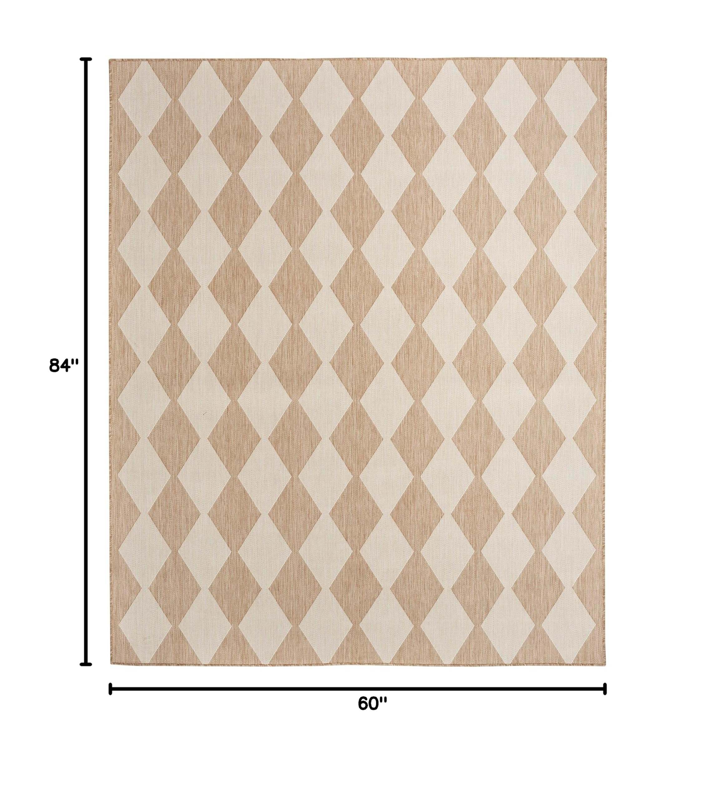 Nourison Positano 5' x 7' Indoor/Outdoor Jute Area Rug - Easy to Clean, Non-Shedding, Durable for Bedroom, Living Room, Dining Room | Perfect for Backyard, Deck, Patio & High-Traffic Areas