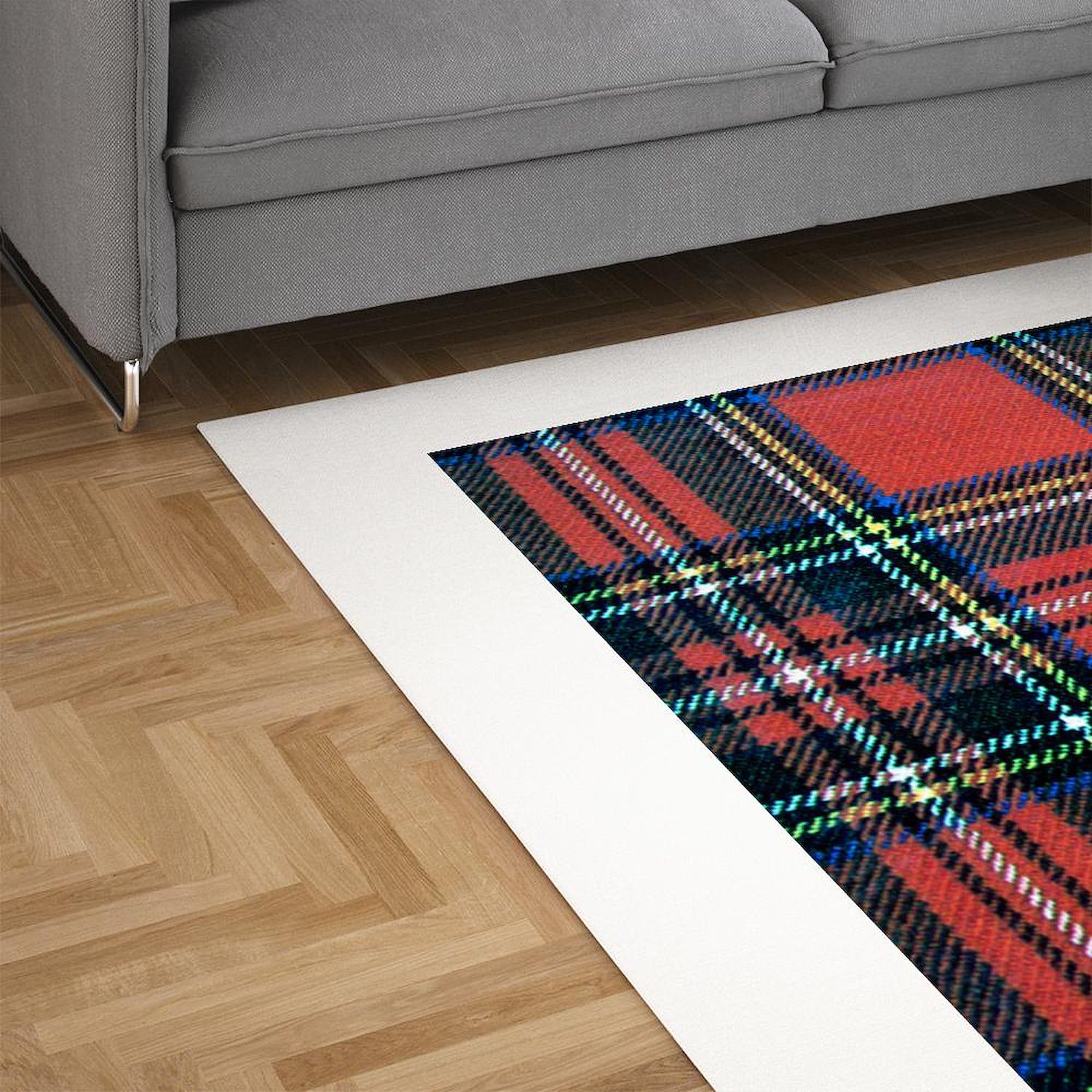 Royal Stewart Tartan 5'x7' Decorative Area Rug - Premium Scottish Plaid Throw Rug for Living Room, Bedroom & Office Decor