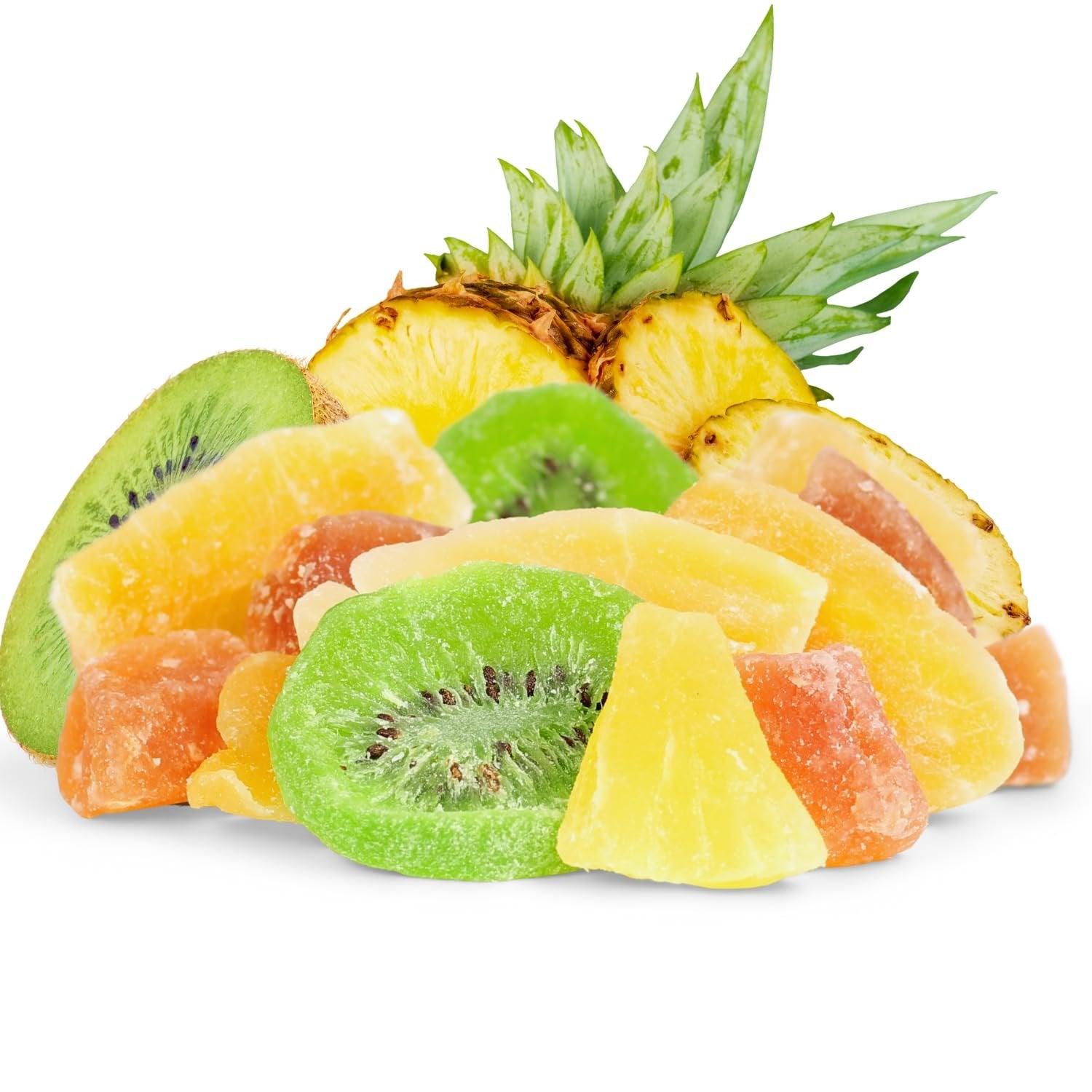 Premium Tropical Dried Mixed Fruit Chunks - 40oz Jumbo Resealable Bag | Healthy Snack for Hiking, Camping & Office | Natural Vegan Gluten-Free Treat