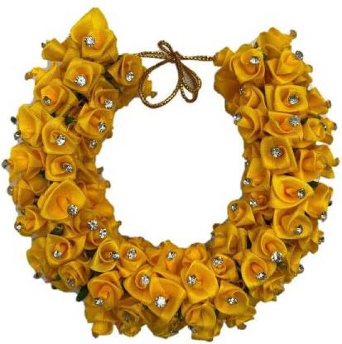 Stylish Yellow Sarpa Wedding Flower Hair Gajra Accessories - Perfect for Bridal Hairstyles, Indian Weddings & Special Occasions