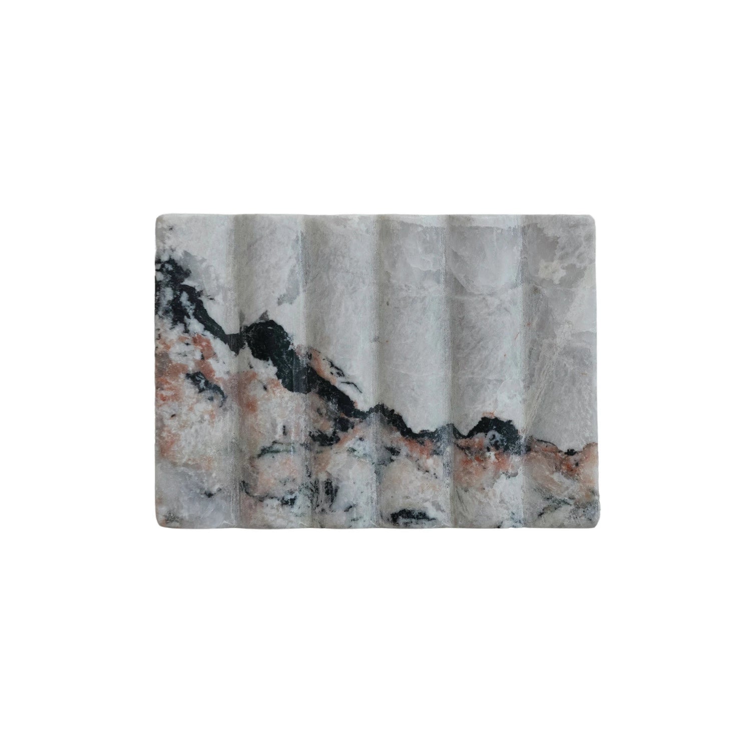 Elegant Carved Marble Soap Dish for Bathroom - Natural Stone Soap Holder with Drainage Holes - Perfect for Bath, Shower, and Spa Decor