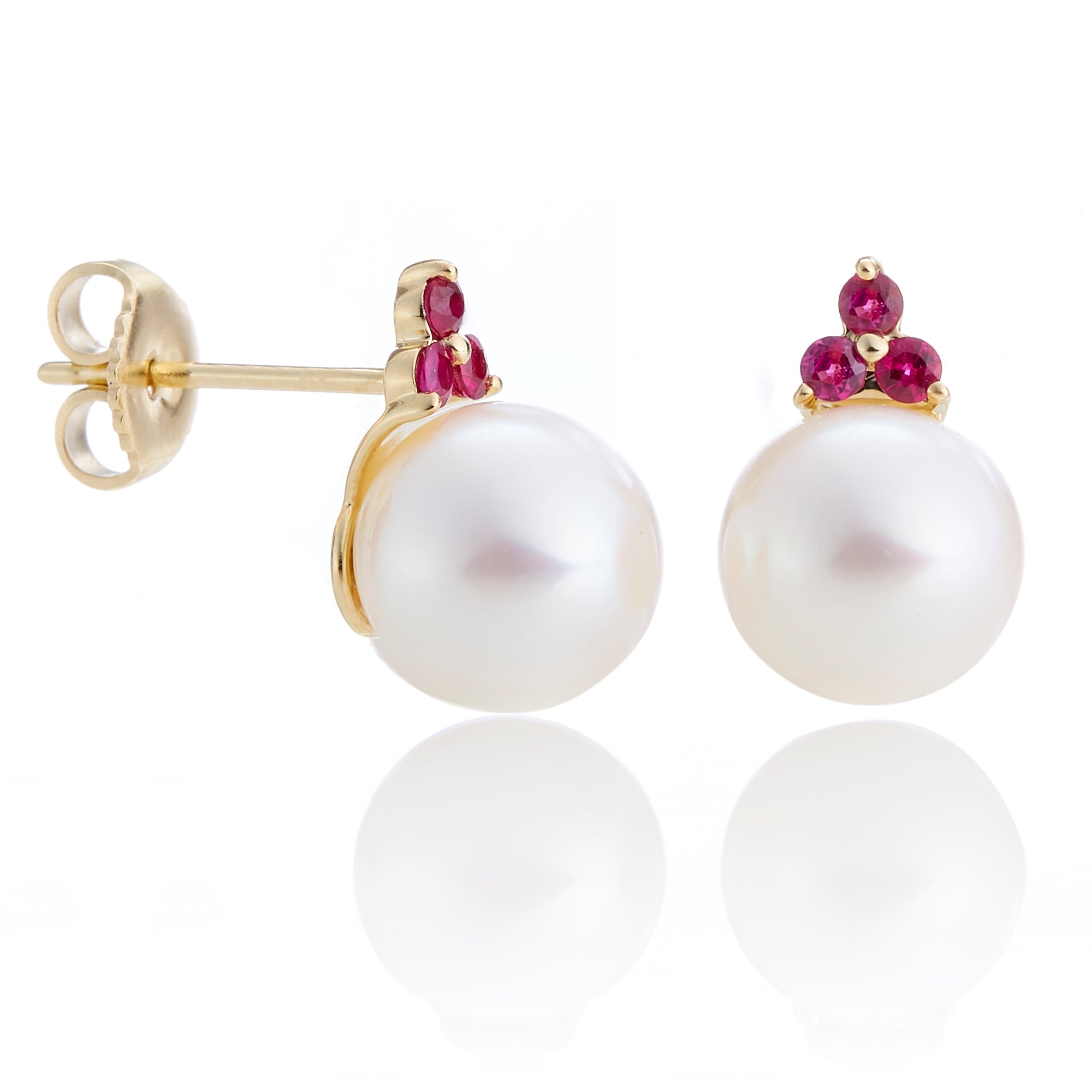 Elegant Madison Pearl & Ruby Earrings for Women | Luxury Fashion Jewelry Gift for Weddings & Parties