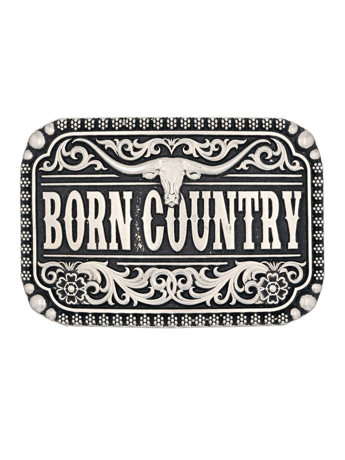 Montana Silversmiths A907 Born Country Attitude Buckle - Genuine Silver Western Belt Buckle for Men & Women | Perfect for Rodeo, Country Music Festivals & Western Fashion