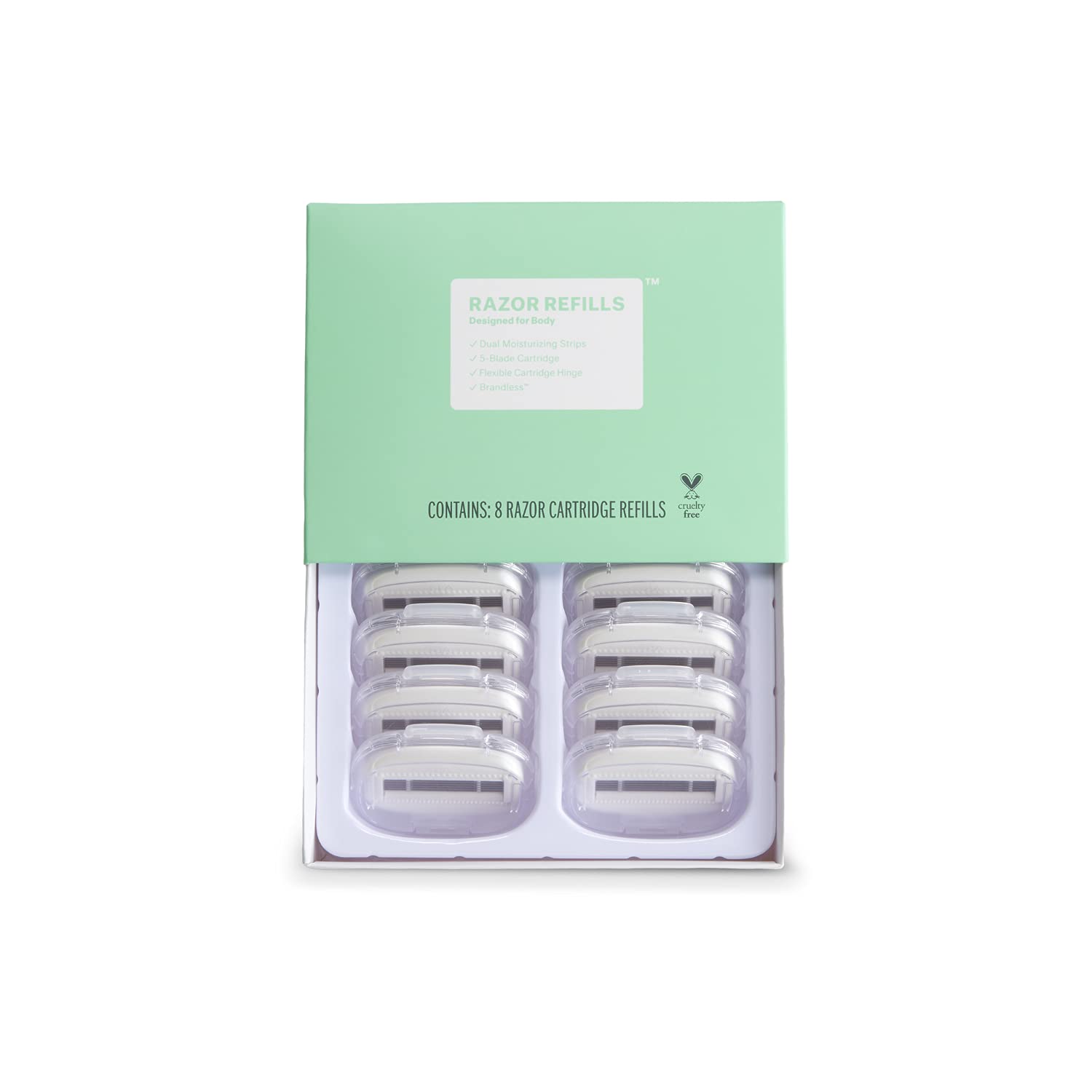 Brandless Razor Starter Kit & Refillable Blades for Women & Men - Smooth Body Shaving Essentials for Travel, Gym & Home Use