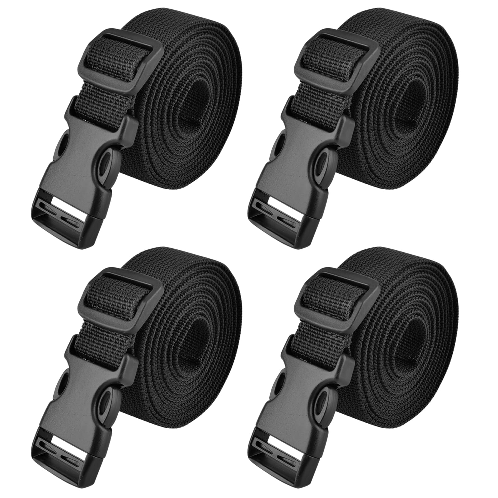 TRIWONDER Tie Down Straps 4-Pack - Heavy Duty Lashing Straps for Luggage, Bikes & Cargo (Black, 4.92ft) - Secure Travel & Transport Accessories