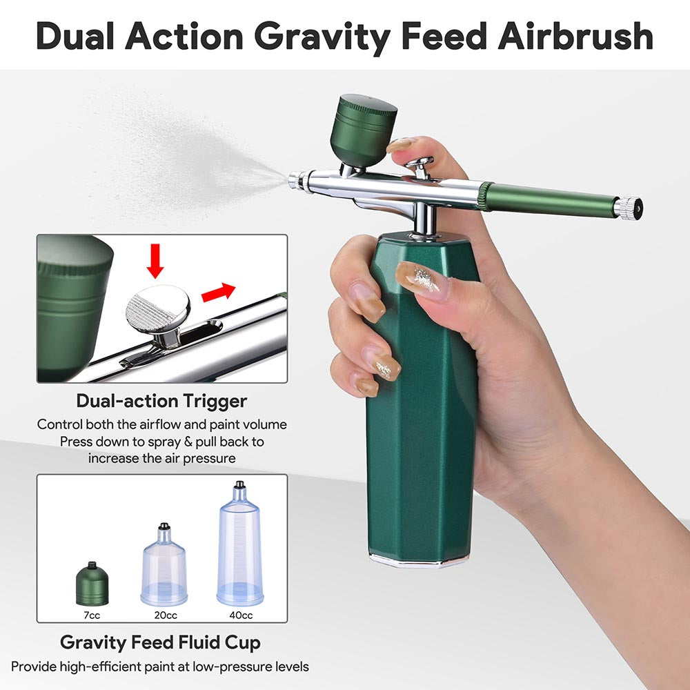 Professional Cordless Airbrush Kit for Barbers, Hobbyists & Artists - Perfect for Model Painting, Cake Decorating & Face Makeup | Portable & Easy to Use for Home & Salon