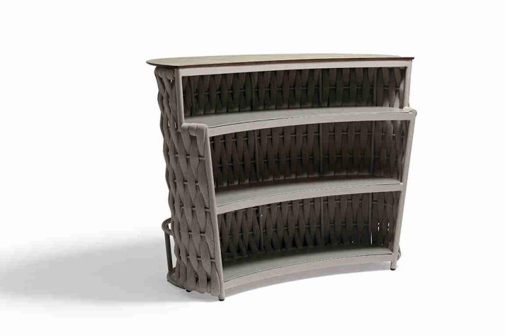 Stylish Couture Jardin Loop Outdoor Bar Table - Durable Metal Frame & Weather-Resistant Design for Patio, Garden, and Poolside Dining