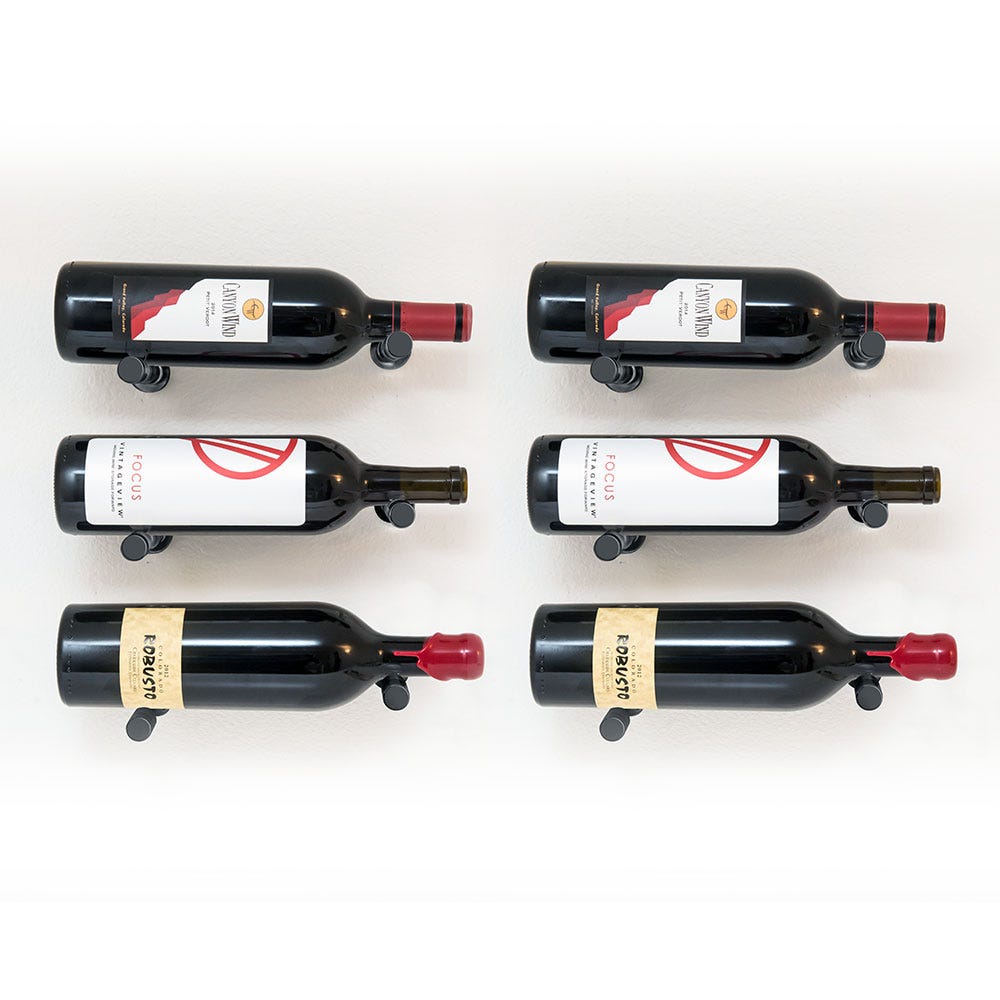 Vino Pins 6 Bottle 3x2 Designer Grid Wine Rack - Stylish Storage Solution for Kitchen, Bar, or Dining Room - Perfect for Organizing Wine Bottles in Home or Restaurant