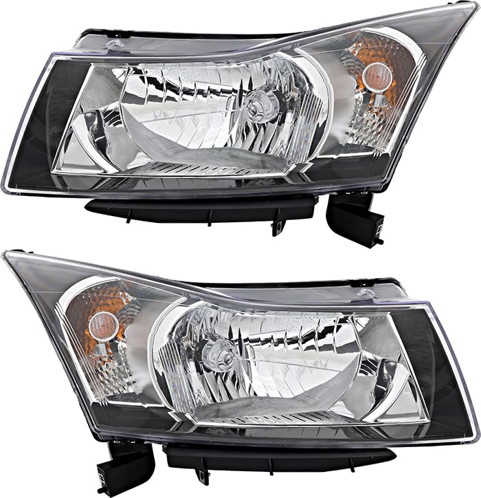 Chevrolet Chevy Cruze Headlights Replacement Set - Halogen Lamps for Driver & Passenger Side (2011-2012 Models) | Perfect for Night Driving & Auto Restoration Projects