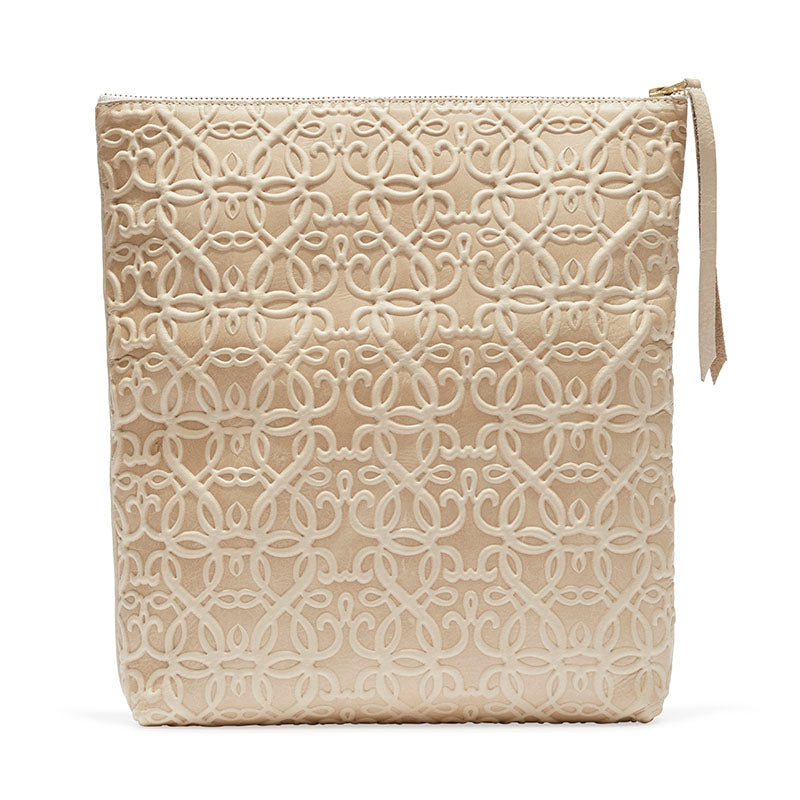 Premium Gabriel Leather Fold Over Clutch in Shoreline Tan - Elegant Women's Crossbody Bag for Evening Parties & Date Nights