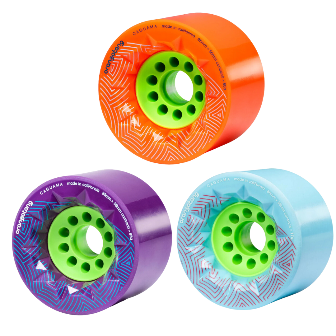 Orangatang Caguama 85mm Longboard Wheels 4 Pack - High Performance for Cruising, Downhill & Freeride - Perfect for Smooth Pavement & Carving