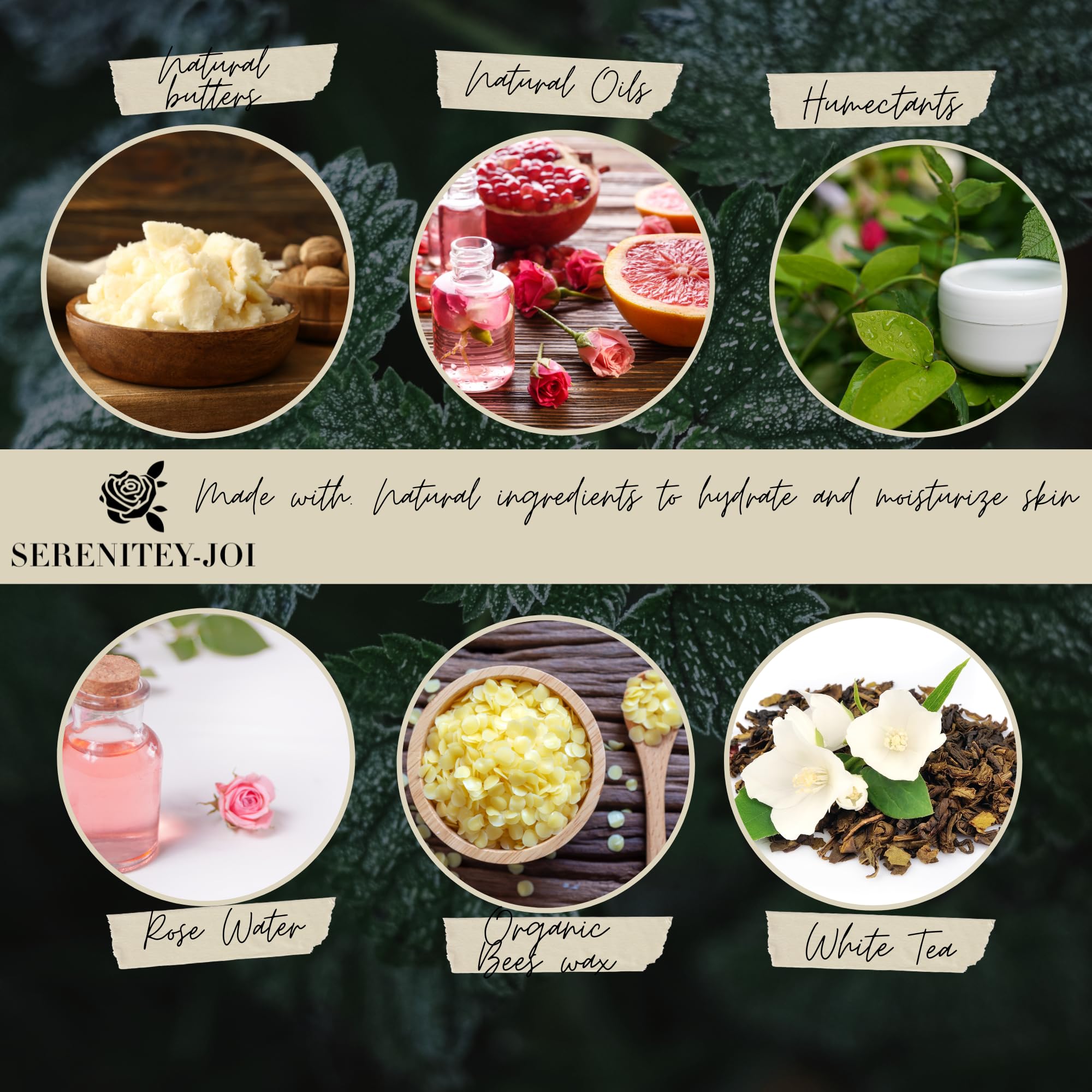 Moisturizing Body Butter Cream with Rose Water, Mango & Cupuacu Butters - Hyaluronic Acid, Squalane & White Tea Extract - 8 oz Deep Hydration for Dry Skin - Perfect for Daily Use, After Shower & Nighttime Skincare Routine