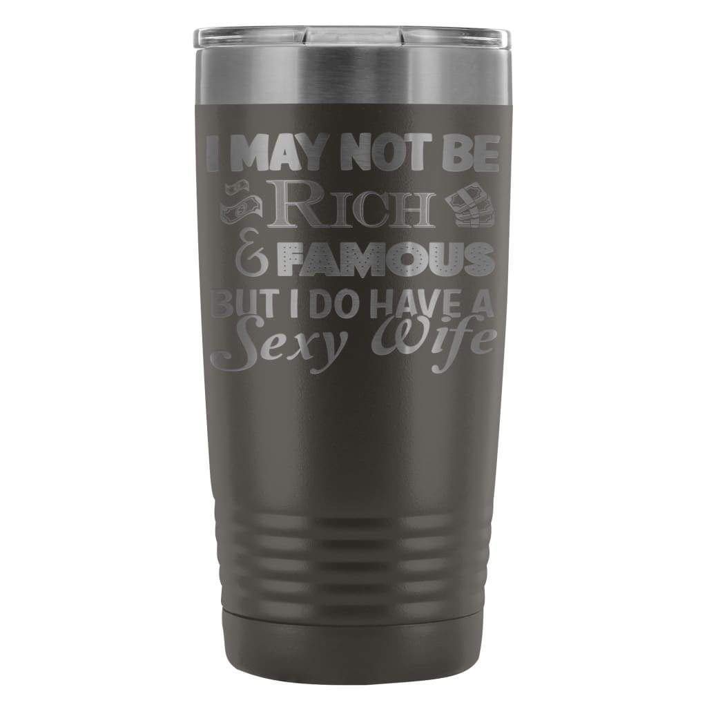 ODDITEES Laser Etched 20oz Stainless Steel Tumbler for Husband - 'I May Not Be Rich & Famous' Funny Gift (Orange) - Perfect for Coffee, Tea & Office Use