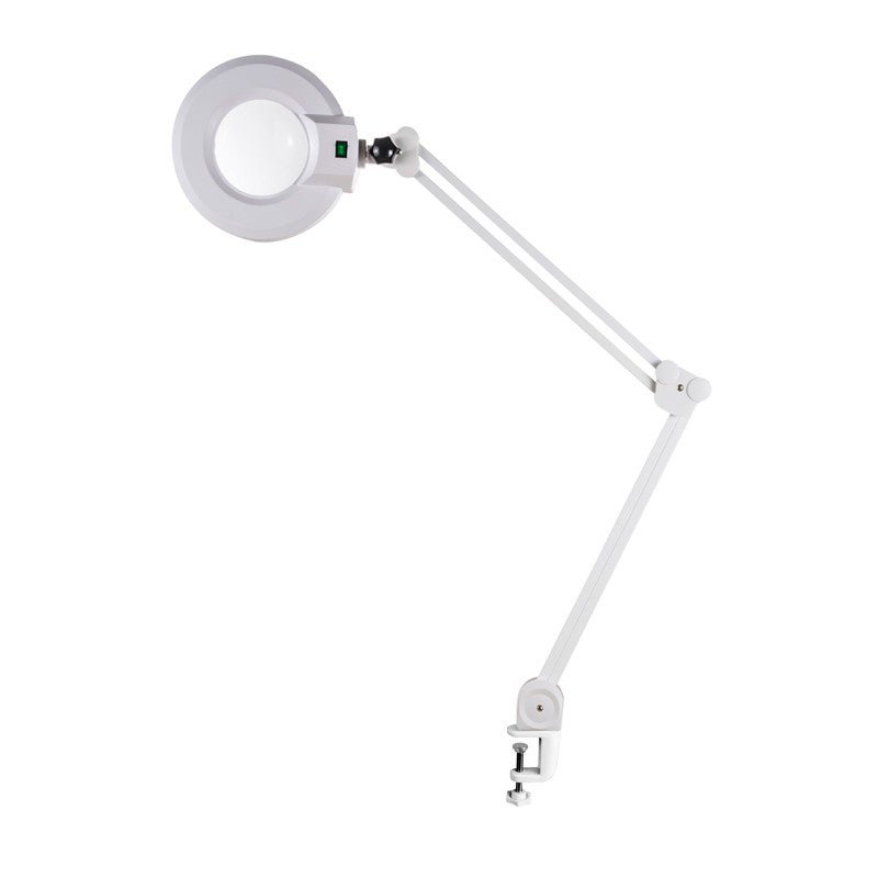 Silverfox LED Magnifying Lamp with 5X Magnifier - Adjustable Desk Clamp Light for Reading, Crafts, Jewelry Making & Close Work - Bright 5500K Daylight White Light