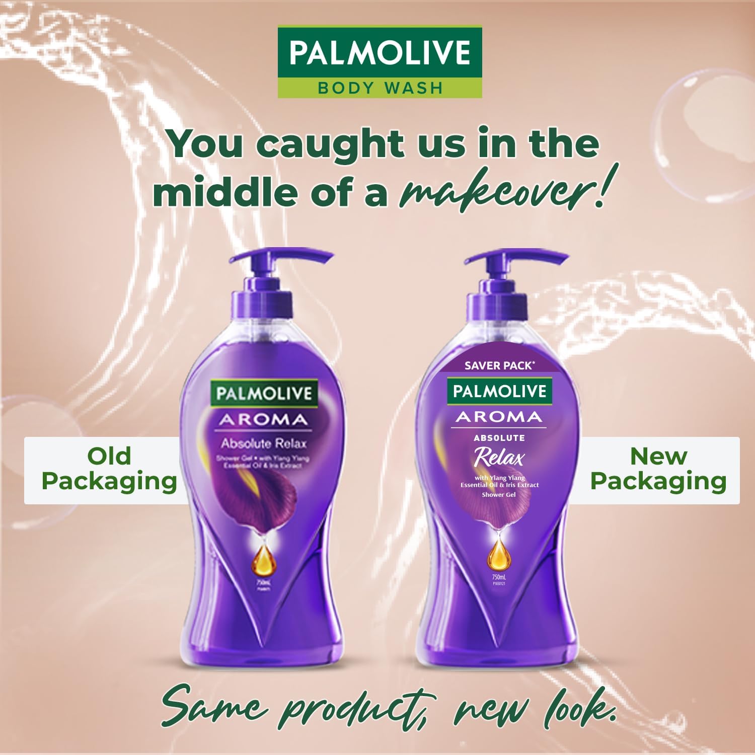 Palm'olive Aroma Absolute Relax Body Wash for Women & Men - 750ml Shower Gel with 100% Natural Ylang Ylang Essential Oil & Iris Extracts | pH Balanced, Soft & Smooth Skin | Single Pump Bottle | Perfect for Daily Shower, Spa & Relaxation at Home