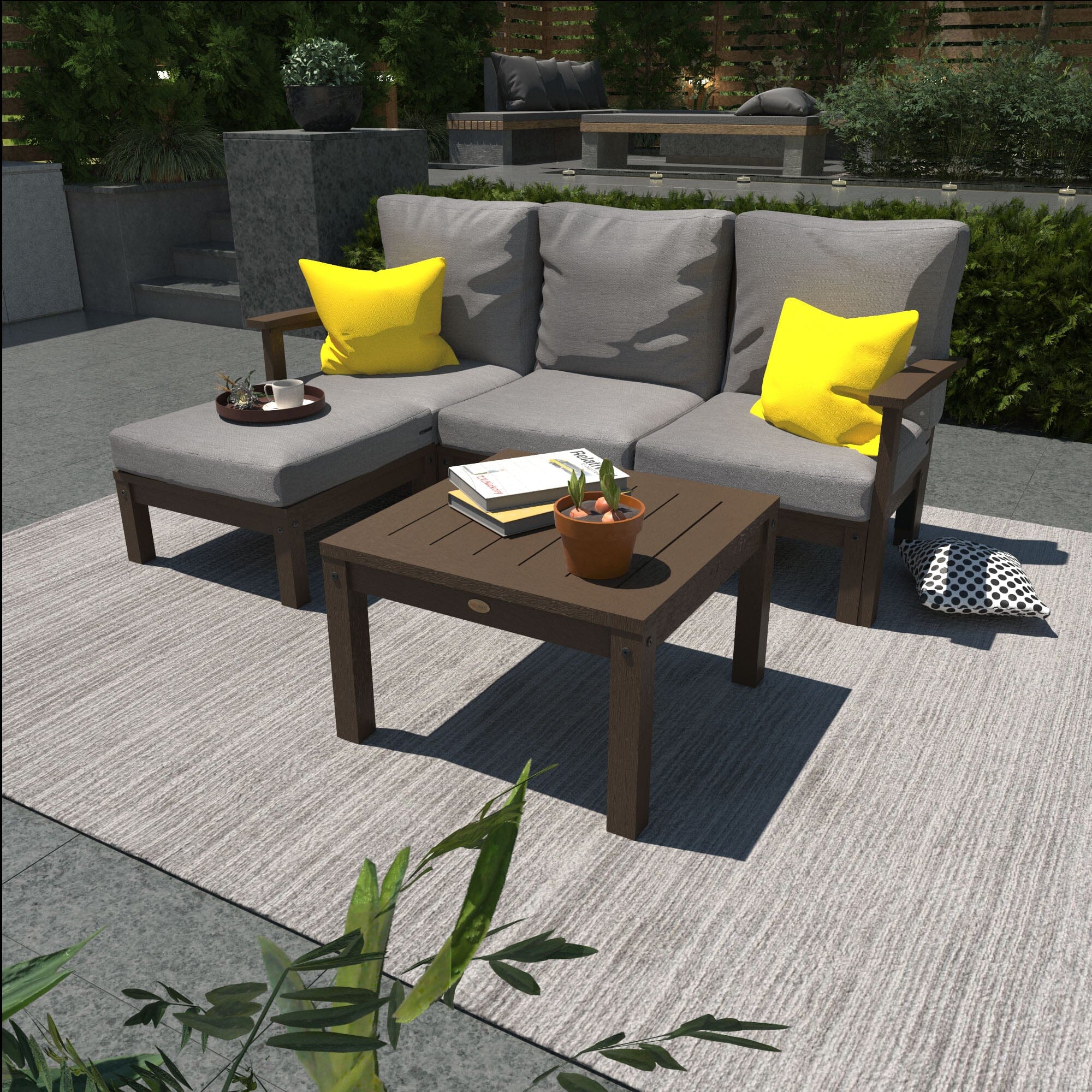 Custom Deep Seating Sofa Set with Ottoman and Side Table - Perfect for Living Room, Patio, and Outdoor Relaxation