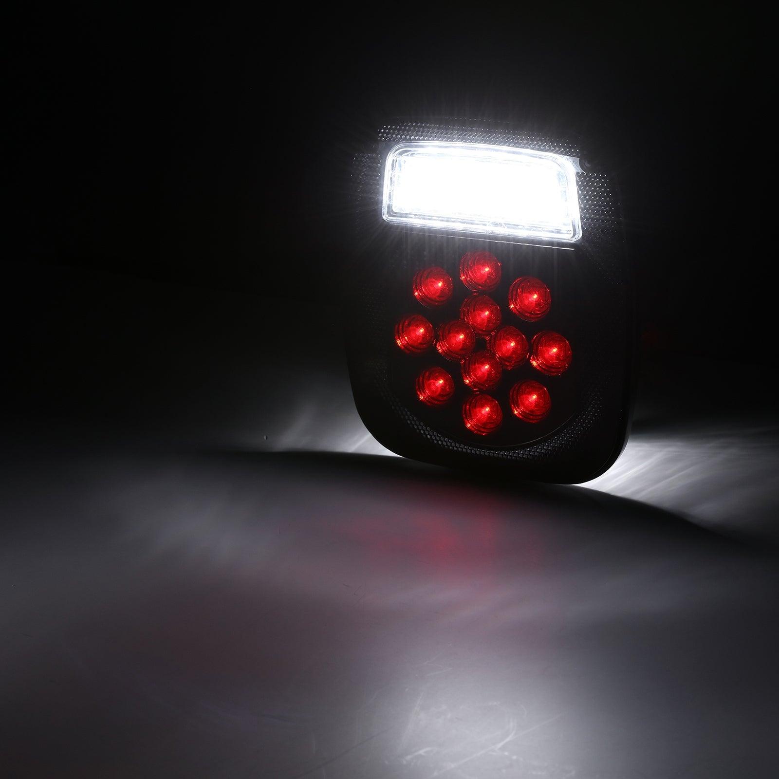 2-Piece Universal Smoked Black 39-LED Tail Light Kit for Jeep Wrangler YJ TJ CJ, Truck, Trailer, Van & Boat - Waterproof & Durable for Off-Road Adventures, Night Driving & Marine Use