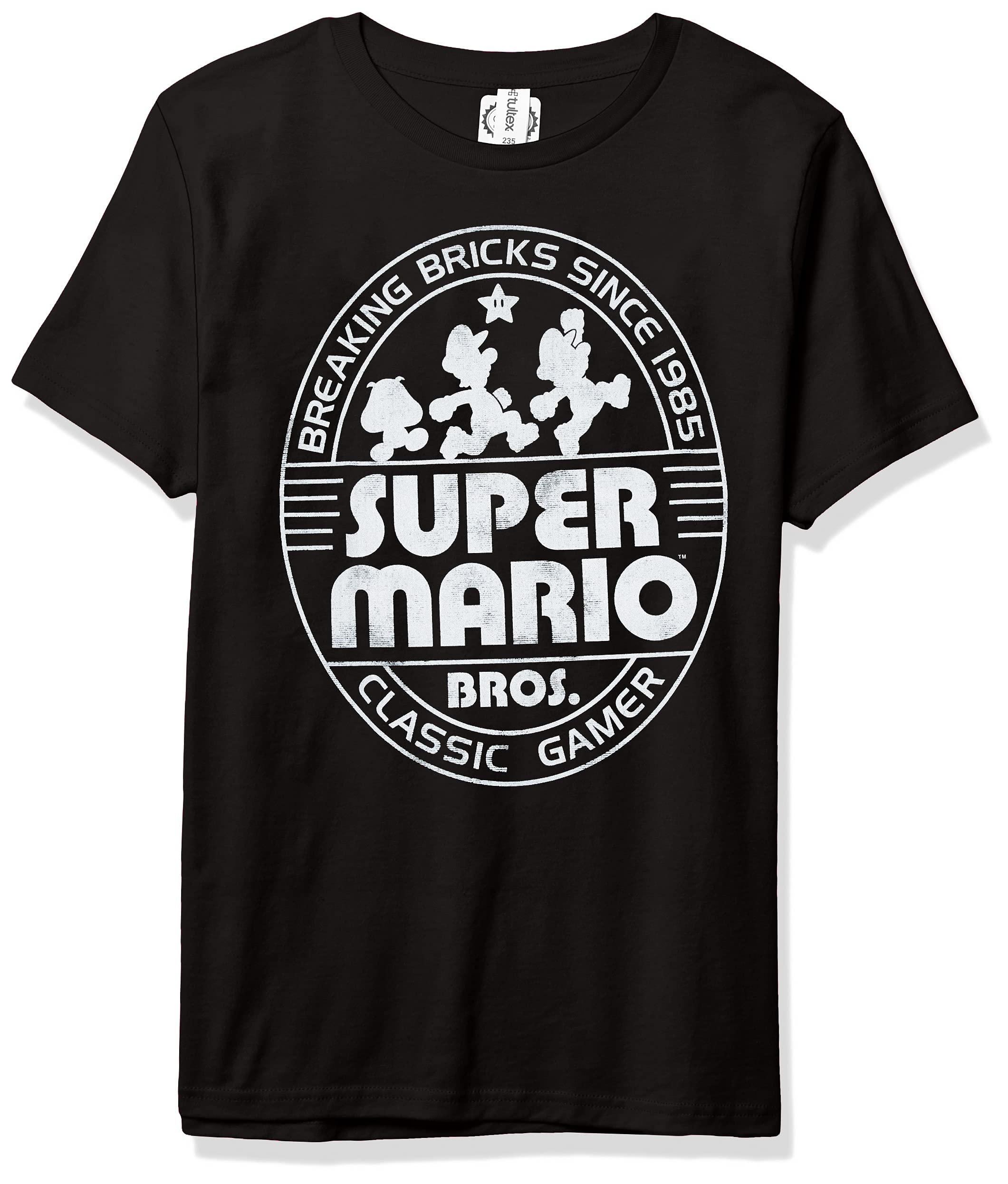 Nintendo Classic Gamer Premium Solid Crew Tee for Men - Retro Gaming Shirt for Casual Wear & Video Game Enthusiasts