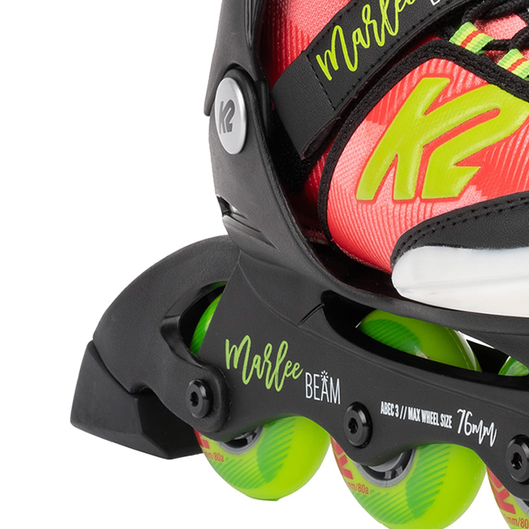 K2 Marlee Beam Adjustable Inline Skates for Girls - Lightweight Rollerblades with Comfortable Fit for Outdoor Skating, Park Rides & Fitness Training