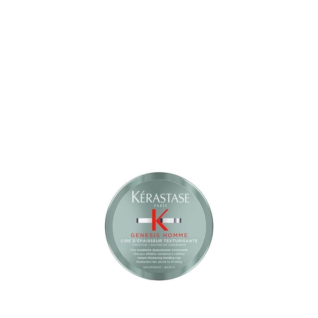 Kerastase Genesis Homme Instant Thickening Molding Clay for Men - Strong Hold Hair Styling Wax with Natural Ingredients - Perfect for Textured, Thick Hairstyles and Everyday Grooming