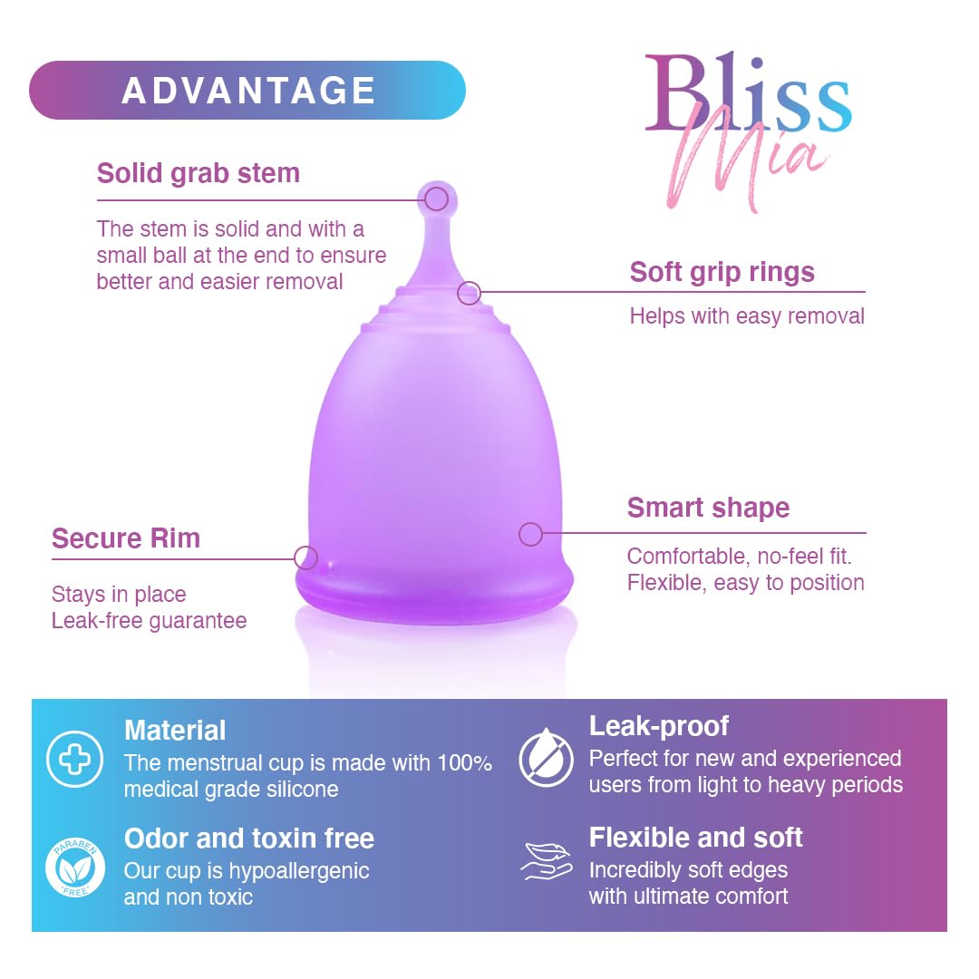 **Reusable Menstrual Cup & Disc Kit (Large) – Soft Medical-Grade Silicone for Comfort | Easy Pull-Tab Removal | 12-Hour Leak-Free Protection | Heavy Flow Pad & Tampon Alternative | Includes Sterilizer & Travel Case | pH-Balanced & Eco-Friendly | Perfect for Active Lifestyles, Travel & Overnight Use**