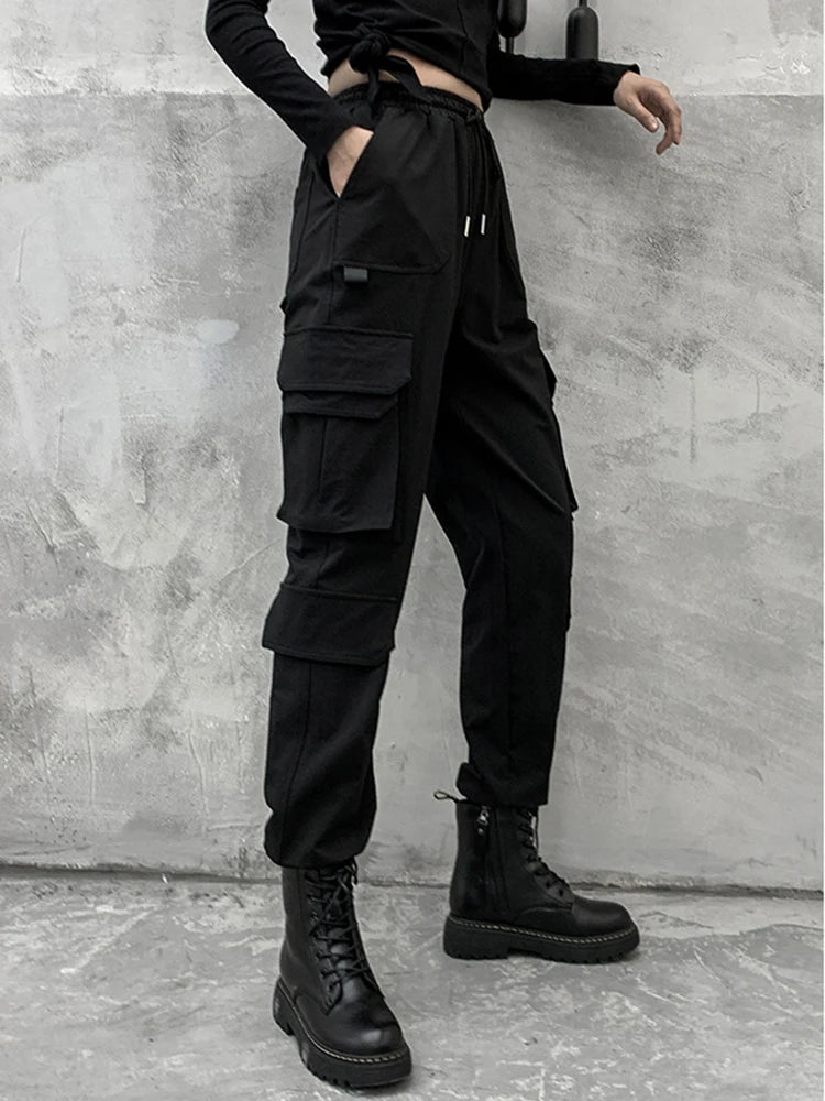 High Elastic Waist Long Harem Pants for Women - Black Loose Fit Fashion Trousers | Comfortable Spring & Autumn Casual Wear 2025 | Perfect for Yoga, Lounge & Street Style Outfits