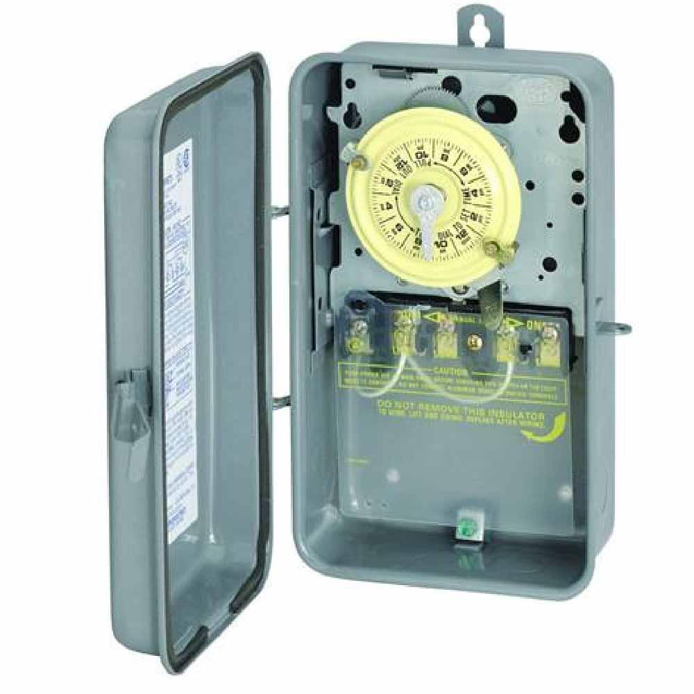 40 Amp 240 Volt 24-Hour Outdoor Mechanical Timer Switch SPST Gray - Heavy-Duty Electrical Timer for Sprinklers, Pools & Outdoor Lighting