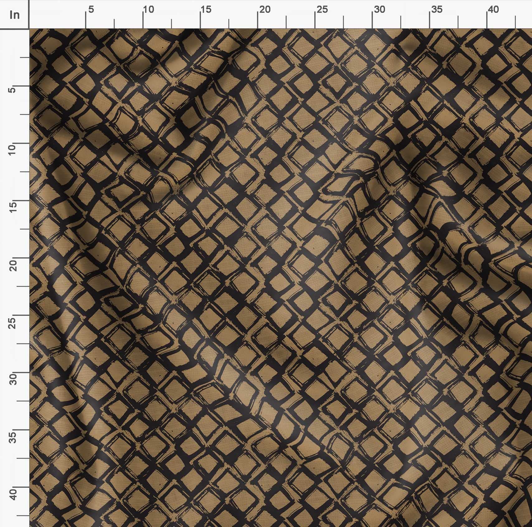 Soimoi Brown Polyester Crepe Fabric by The Yard - 52