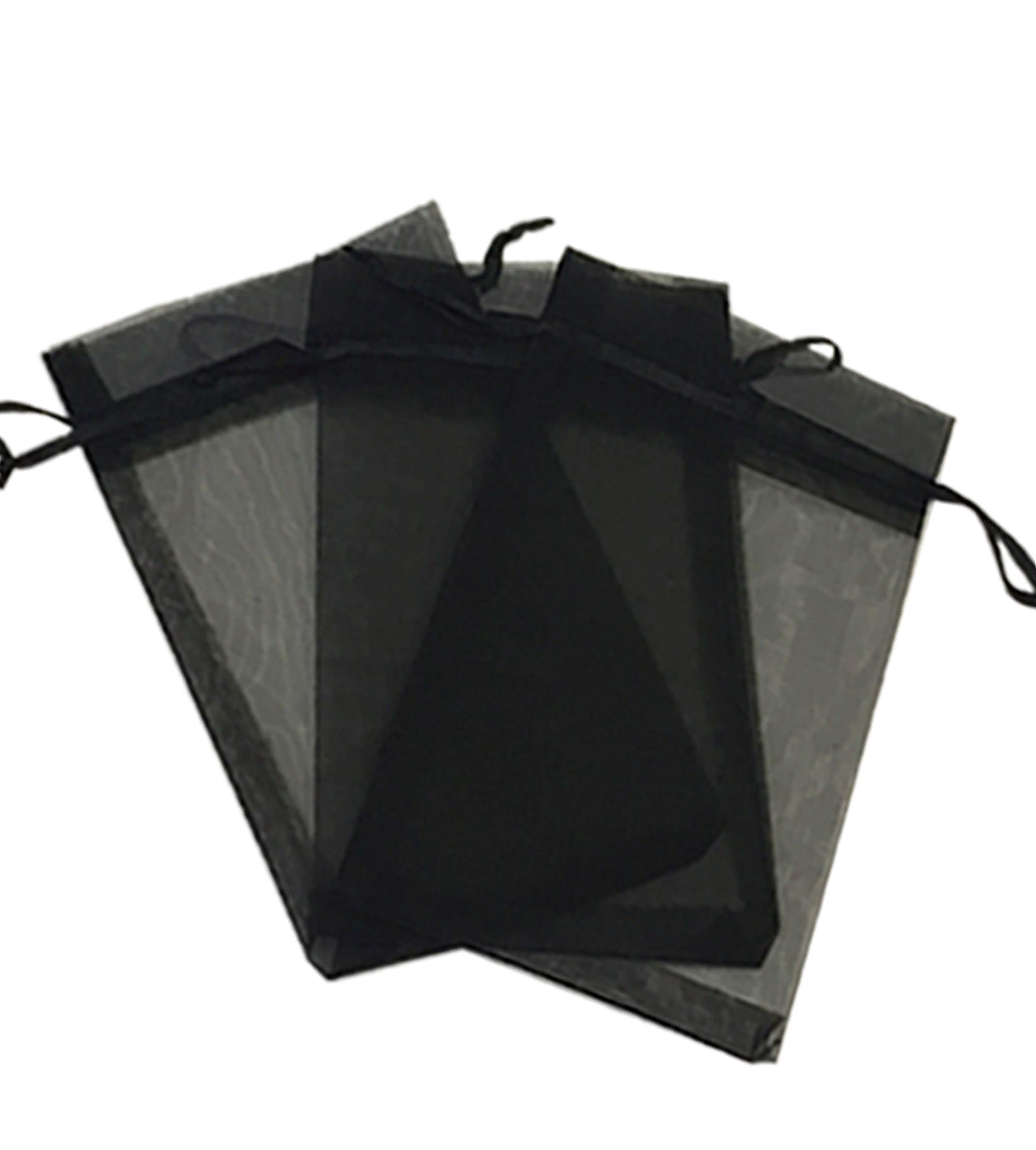 200 Pcs Black 3x4 Inch Sheer Drawstring Organza Bags - Jewelry Pouches, Wedding Favor Bags, Party Gift Bags for Candy, Confetti & Small Gifts | Perfect for Bridal Showers, Baby Showers & Birthday Parties | Kyezi Design and Craft