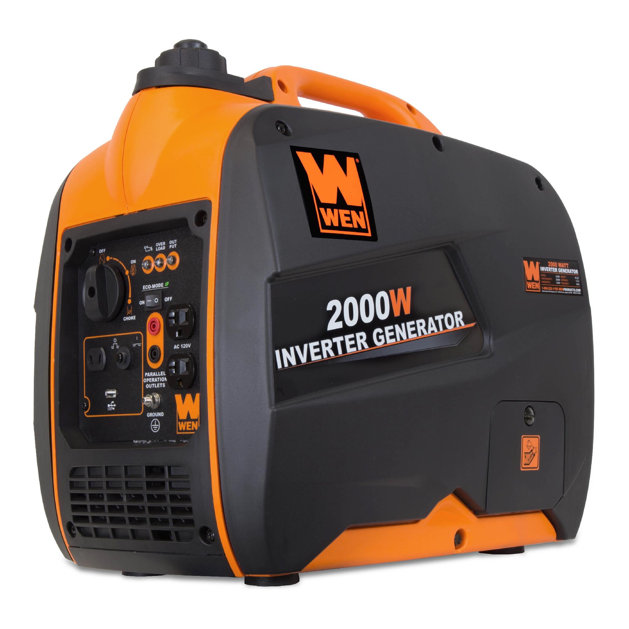 WEN R56200i 2000 Watt Portable Inverter Generator - CARB Compliant & Eco-Friendly (Certified Refurbished) - Perfect for Camping, RV Trips & Emergency Power Backup