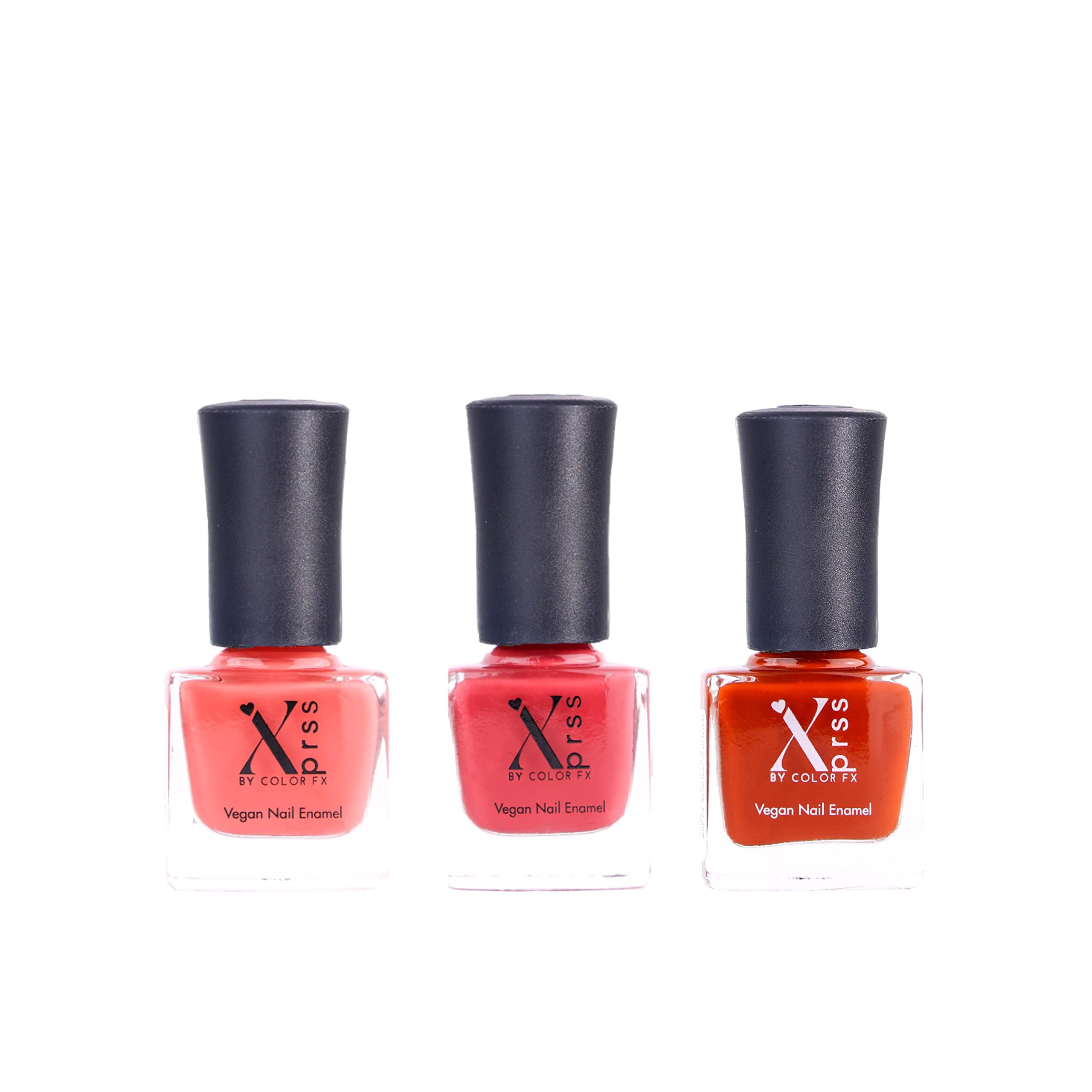 Vegan Non-UV Gel Nail Polish Set - Glossy Long Lasting Finish, Toxin-Free & Non-Yellowing (Rust, Coral, Strawberry Pink) - Perfect for Manicures, Pedicures & Nail Art Designs