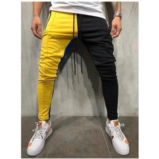 Stylish Men's Patchwork Casual Pants - Comfortable & Trendy Lounge Pants for Home, Travel and Streetwear Fashion