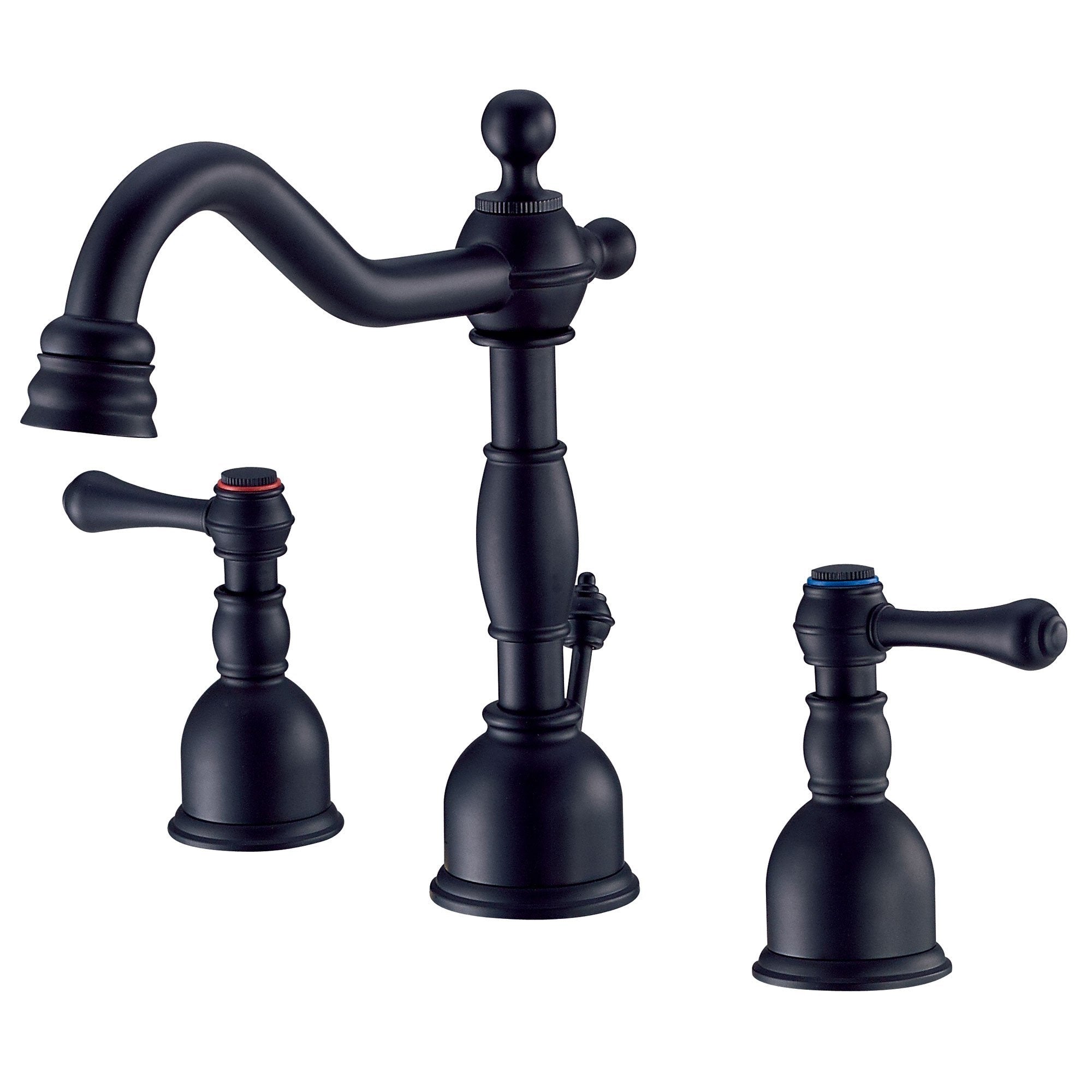 Danze Opulence Satin Black Traditional Mini Widespread Bathroom Sink Faucet - Elegant Water Fixture for Vanity, Powder Room & Guest Bath Installation