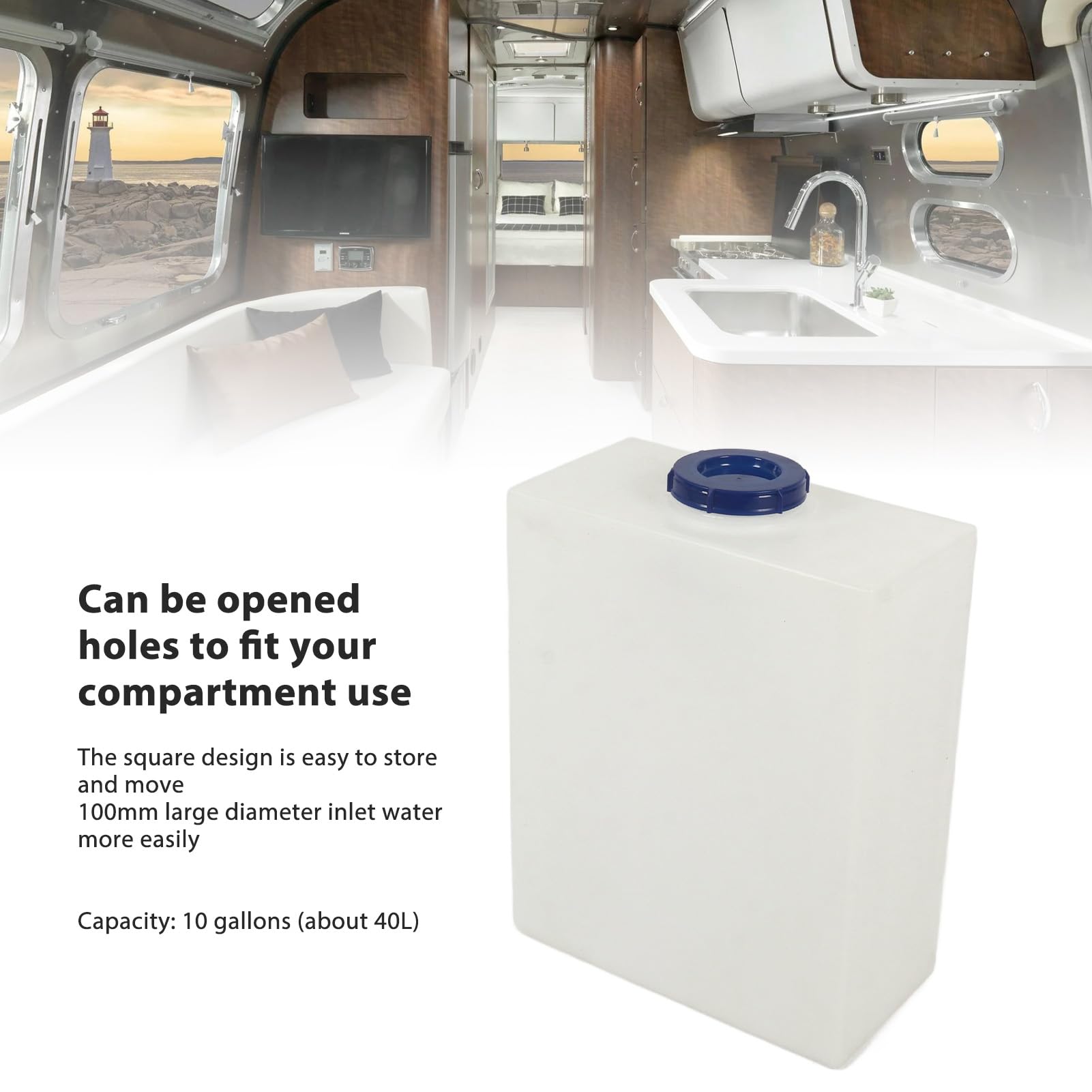 Akozon 10 Gallon RV Water Storage Tank - 19.7