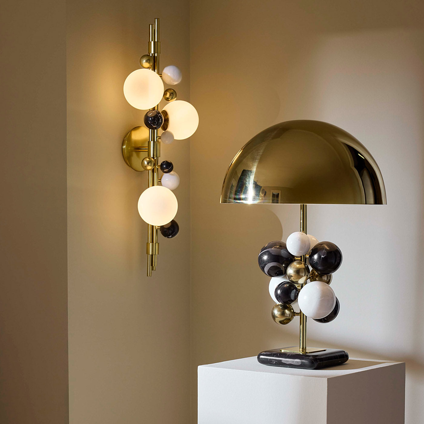 Globo Three Light Wall Sconce - Modern Plug-in Wall Light Fixture for Bedroom, Living Room, and Hallway Lighting