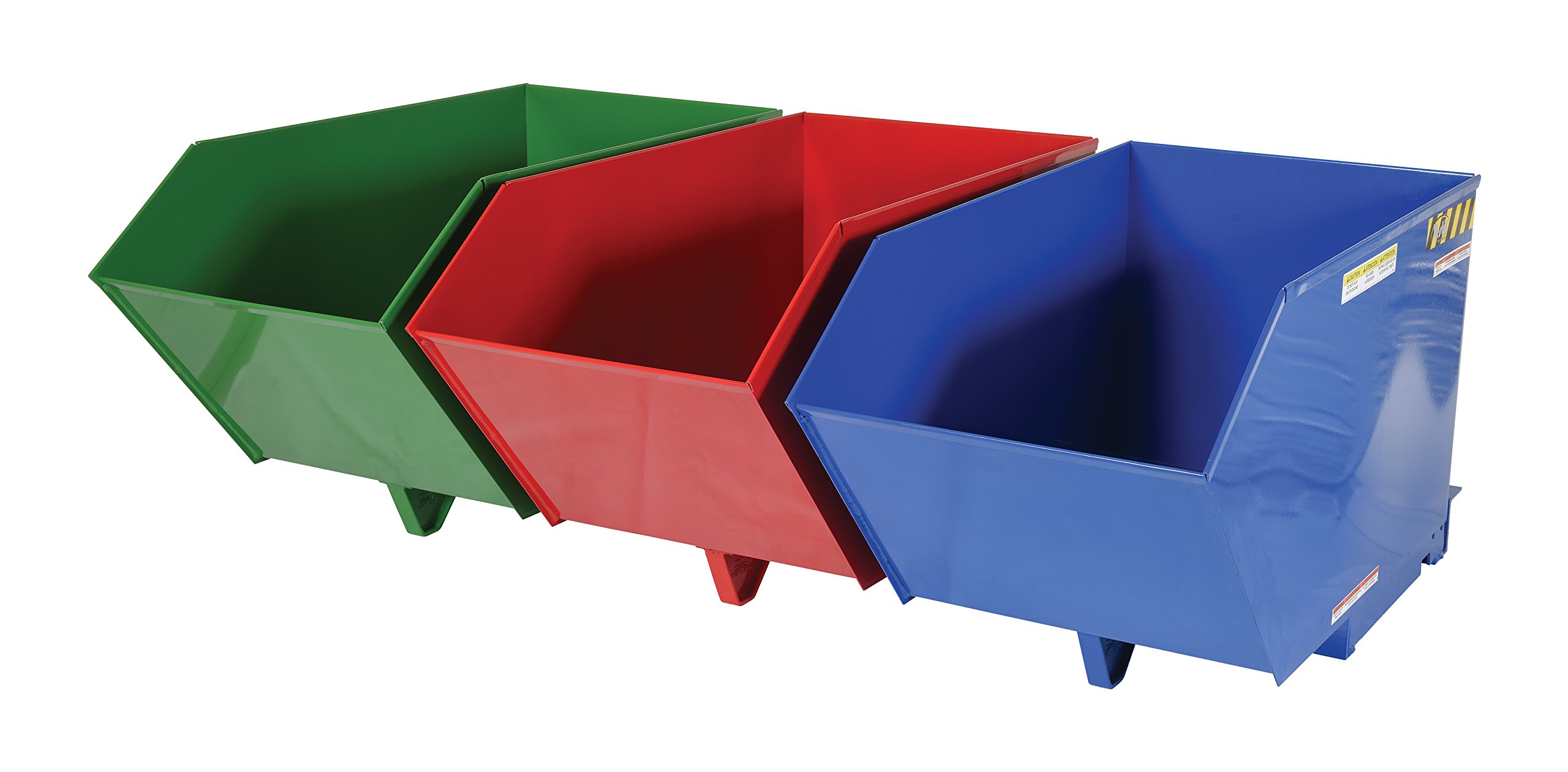 Vestil ENVIR-BIN Heavy-Duty Steel Triple Bin Recycling Hopper - 2000 Lb Capacity for Office, Warehouse & Industrial Waste Sorting | Durable Commercial Recycling Station