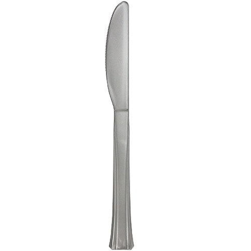 Premium Silver Plastic Knives - 48 Count Bulk Pack for Parties, Picnics & Catering - Lillian Tablesettings Durable Cutlery for Events, BBQs & Outdoor Dining