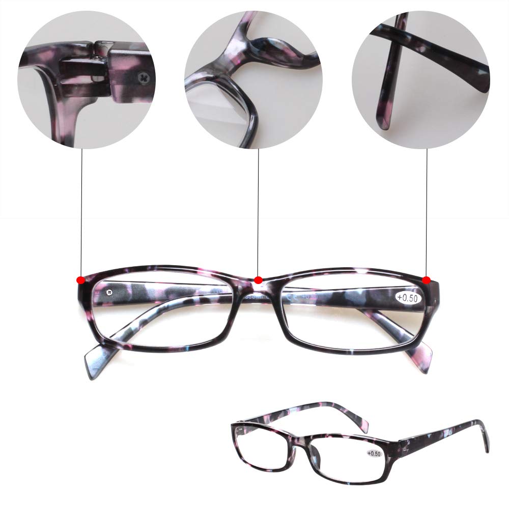NORPERWIS 5-Pack Stylish Reading Glasses for Men & Women - Perfect for Books & Screens