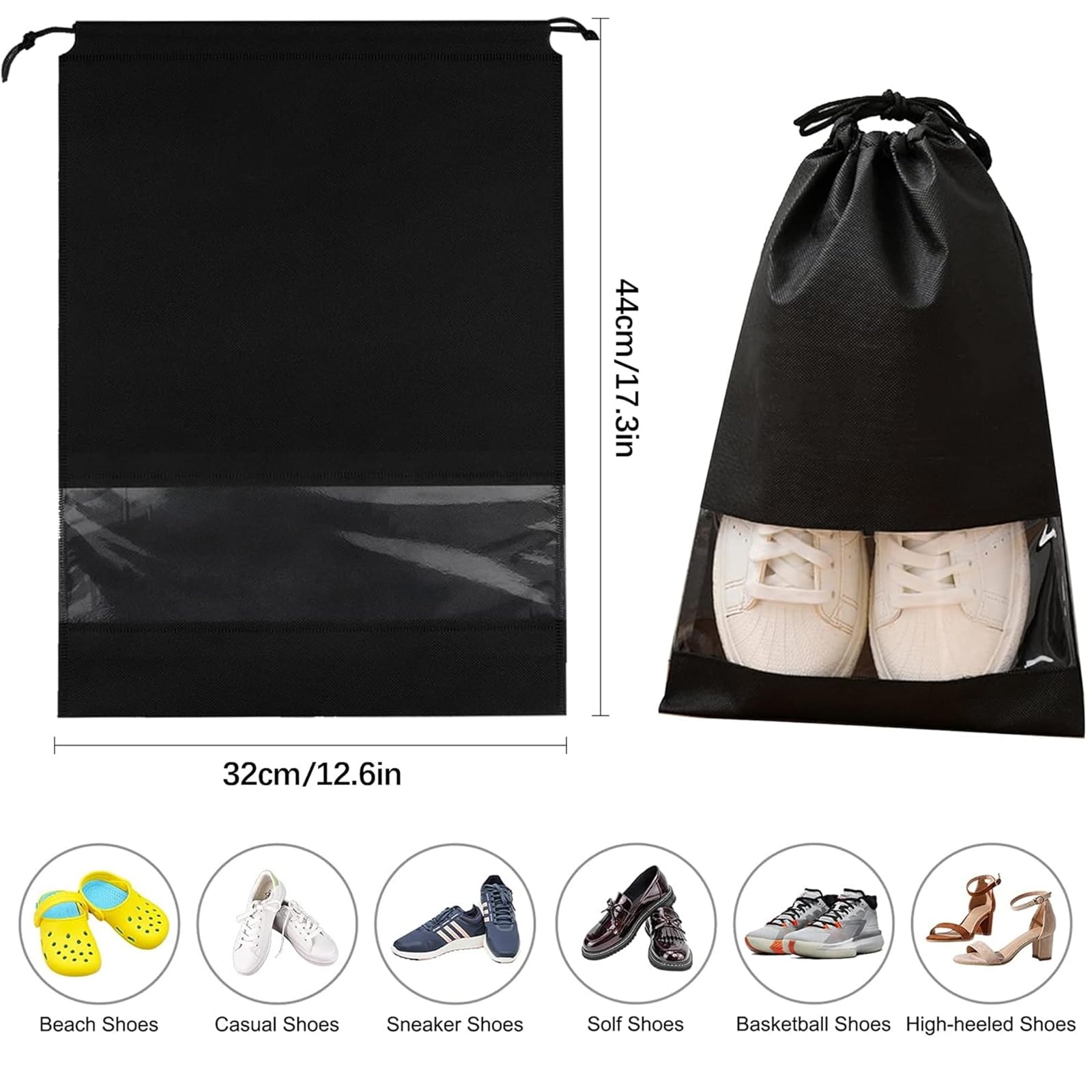 8 Pack Clear Shoe Storage Bags - 15.7