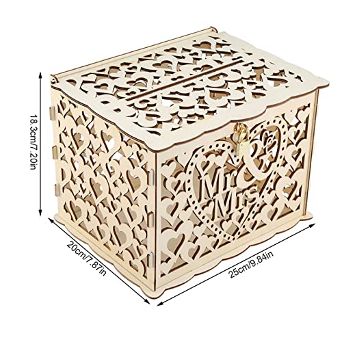 Elegant Wedding Card Box with Lock & Key - DIY Money Gift Holder for Weddings, Anniversaries & Special Events | Perfect for Reception Decor & Gift Collection