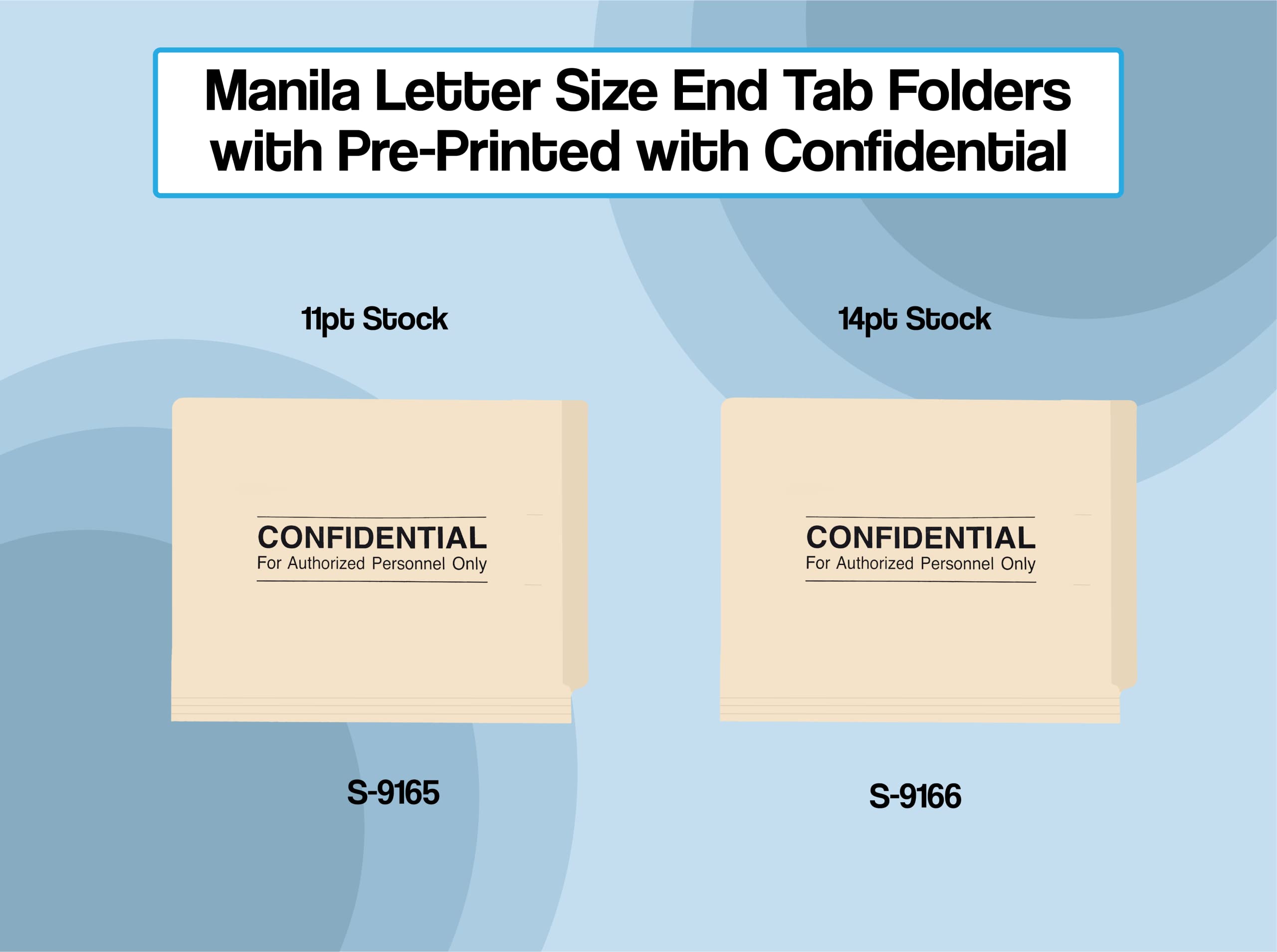 50-Pack Manila File Folders Letter Size - 14pt Reinforced End Tab with Confidential Print & 2
