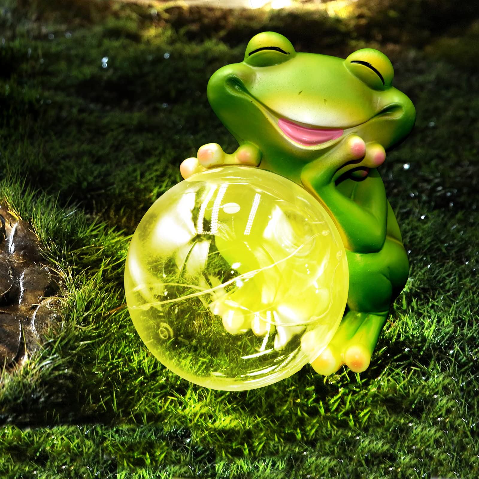 Solar-Powered Frog Garden Statue - Outdoor Decorative LED Light for Patio, Lawn & Courtyard | Weather-Resistant Frog Sculpture for Garden Decor | Perfect for Backyard, Pathway & Landscape Lighting